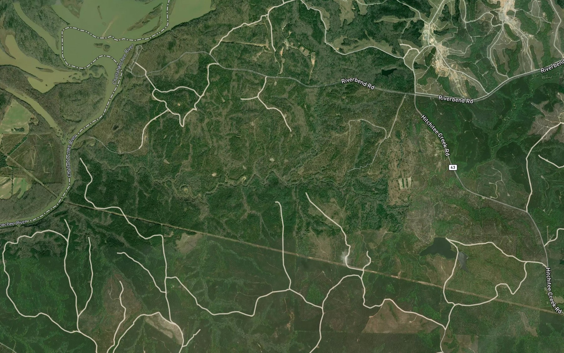 Satellite map of the Sand Branch