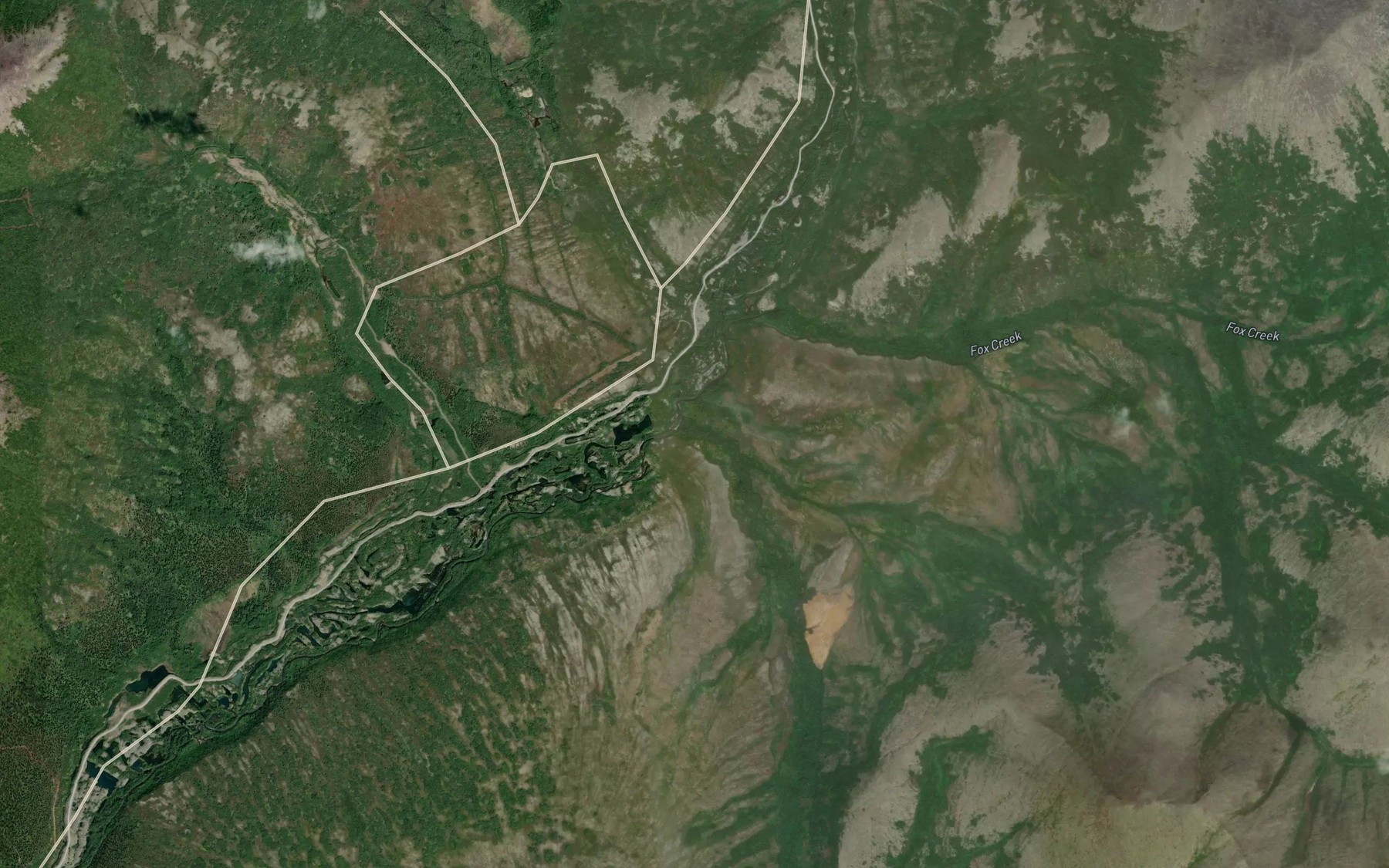 Satellite map of the Myrtle Creek