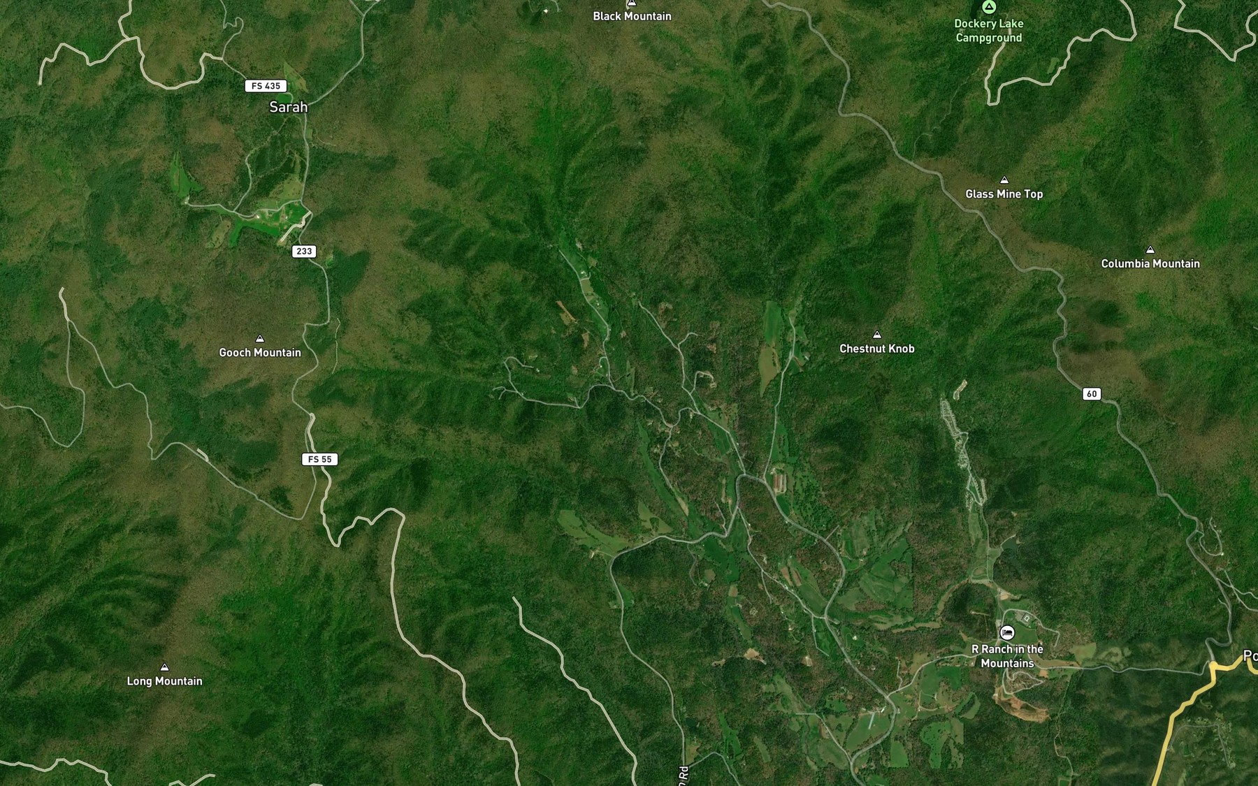 Satellite map of the Walden Creek