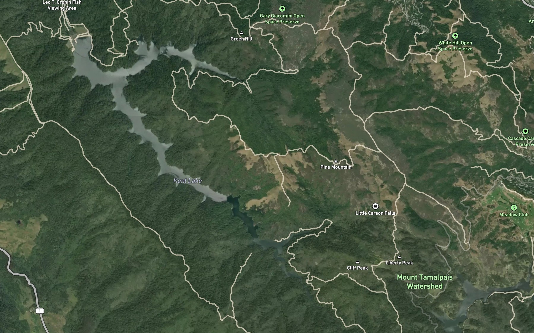 Satellite map of the Poison Spring