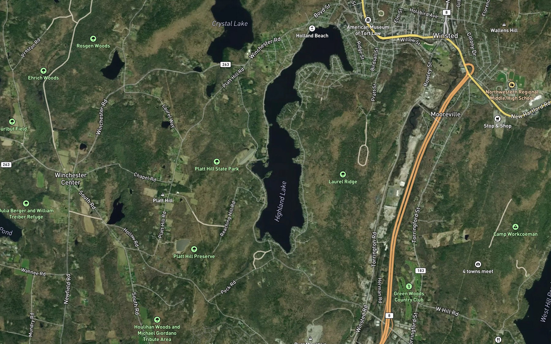 Satellite map of the Club Island