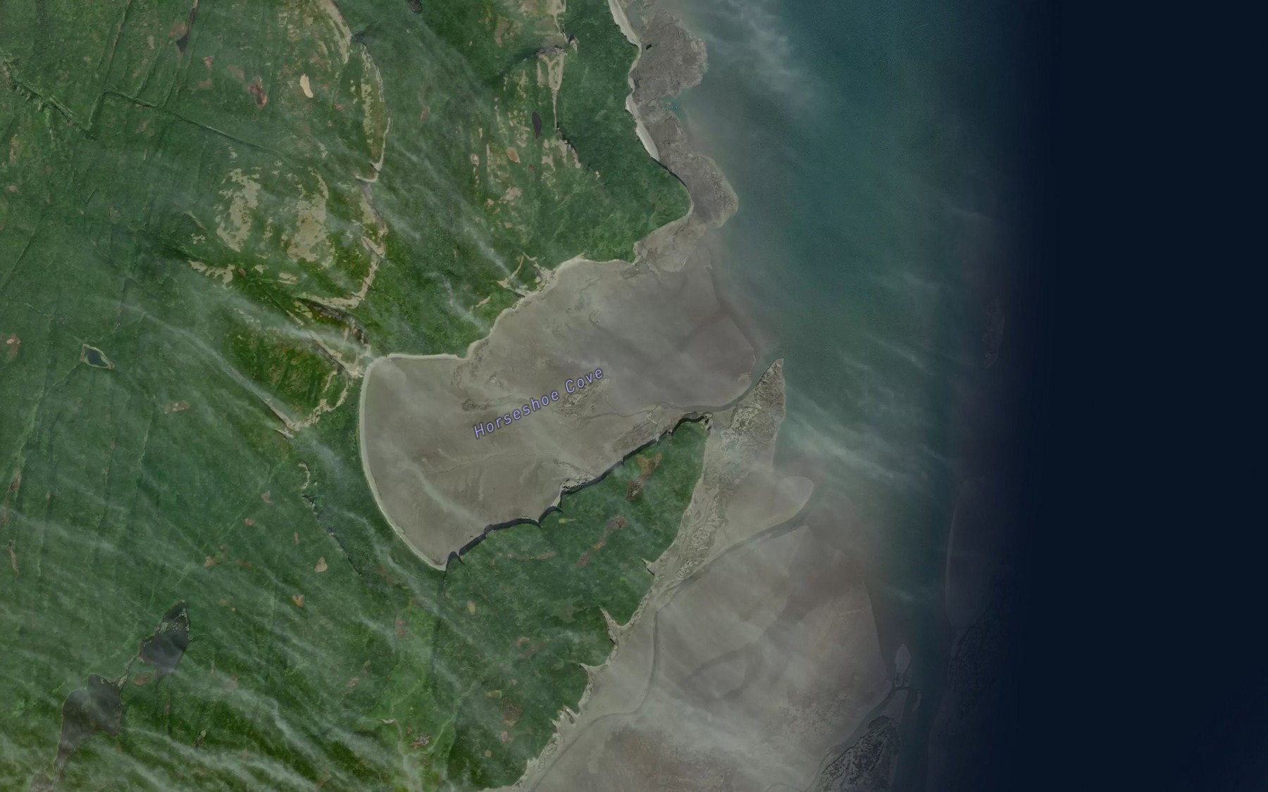 Satellite map of the Horseshoe Cove