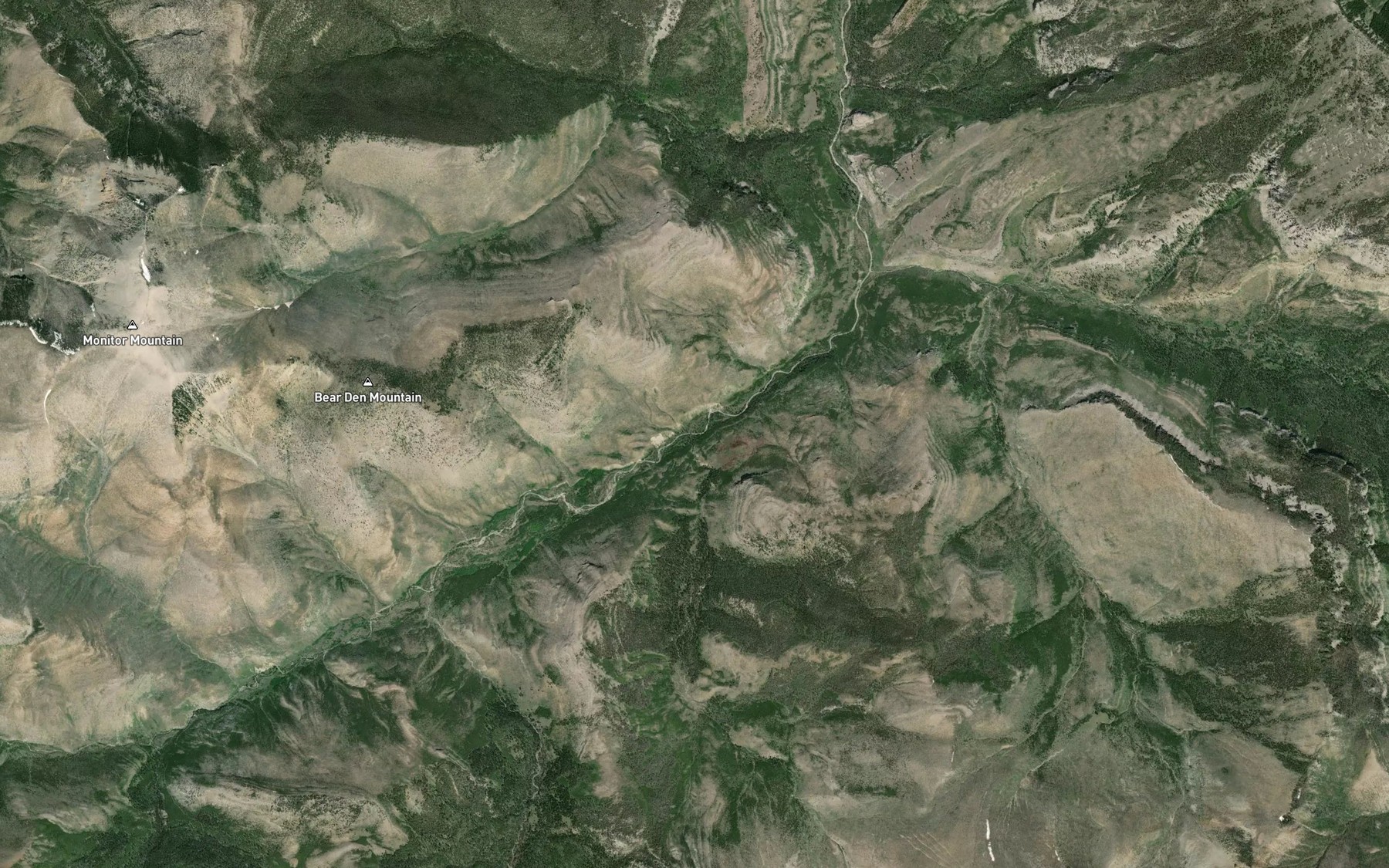 Satellite map of the Lone Pine Creek
