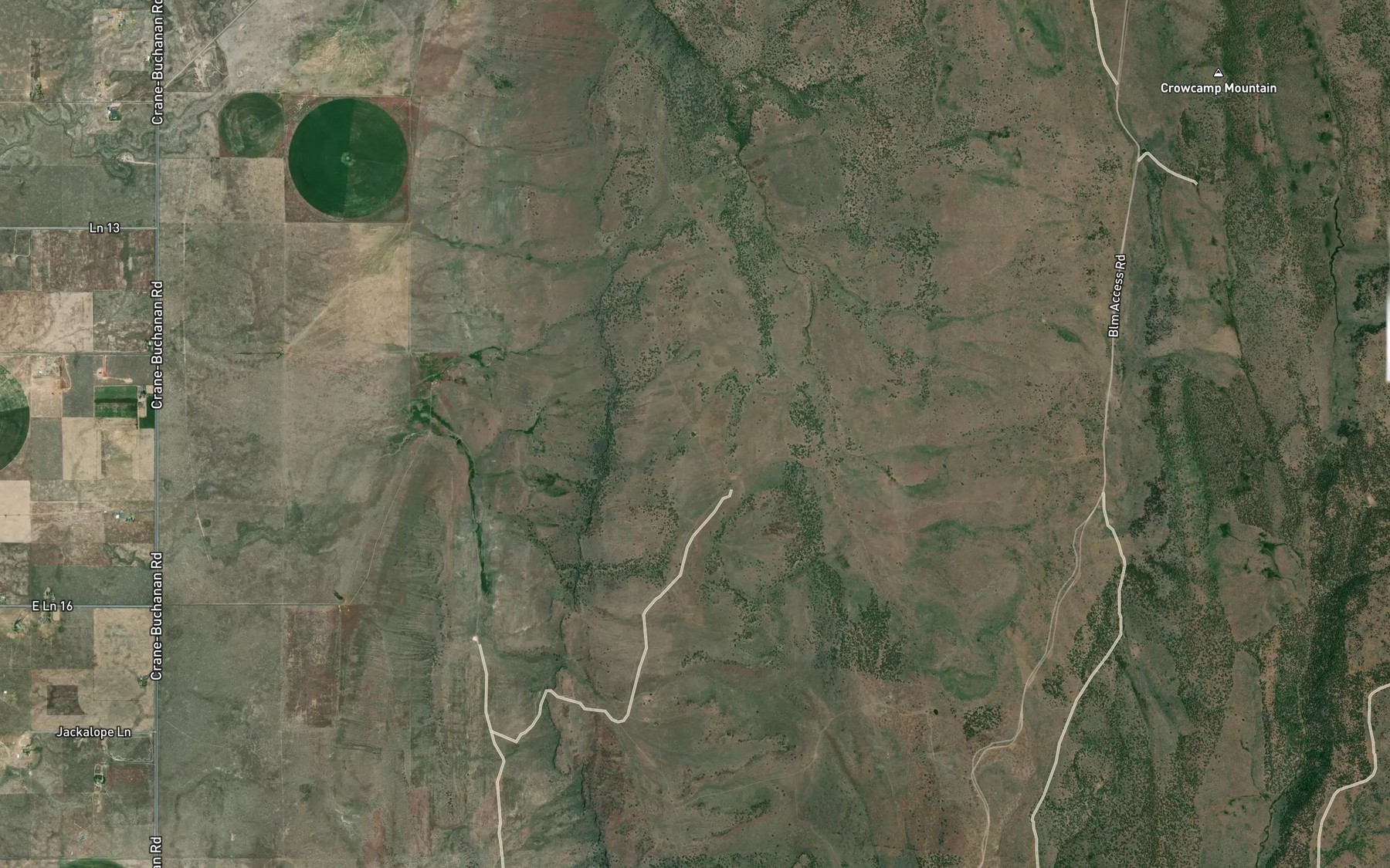 Satellite map of the McDonald Waterhole