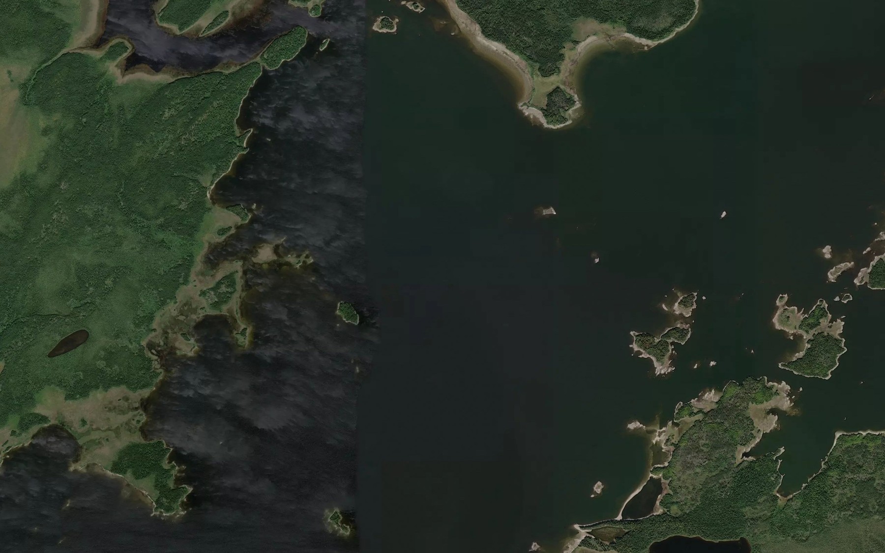 Satellite map of the Pembina Bay