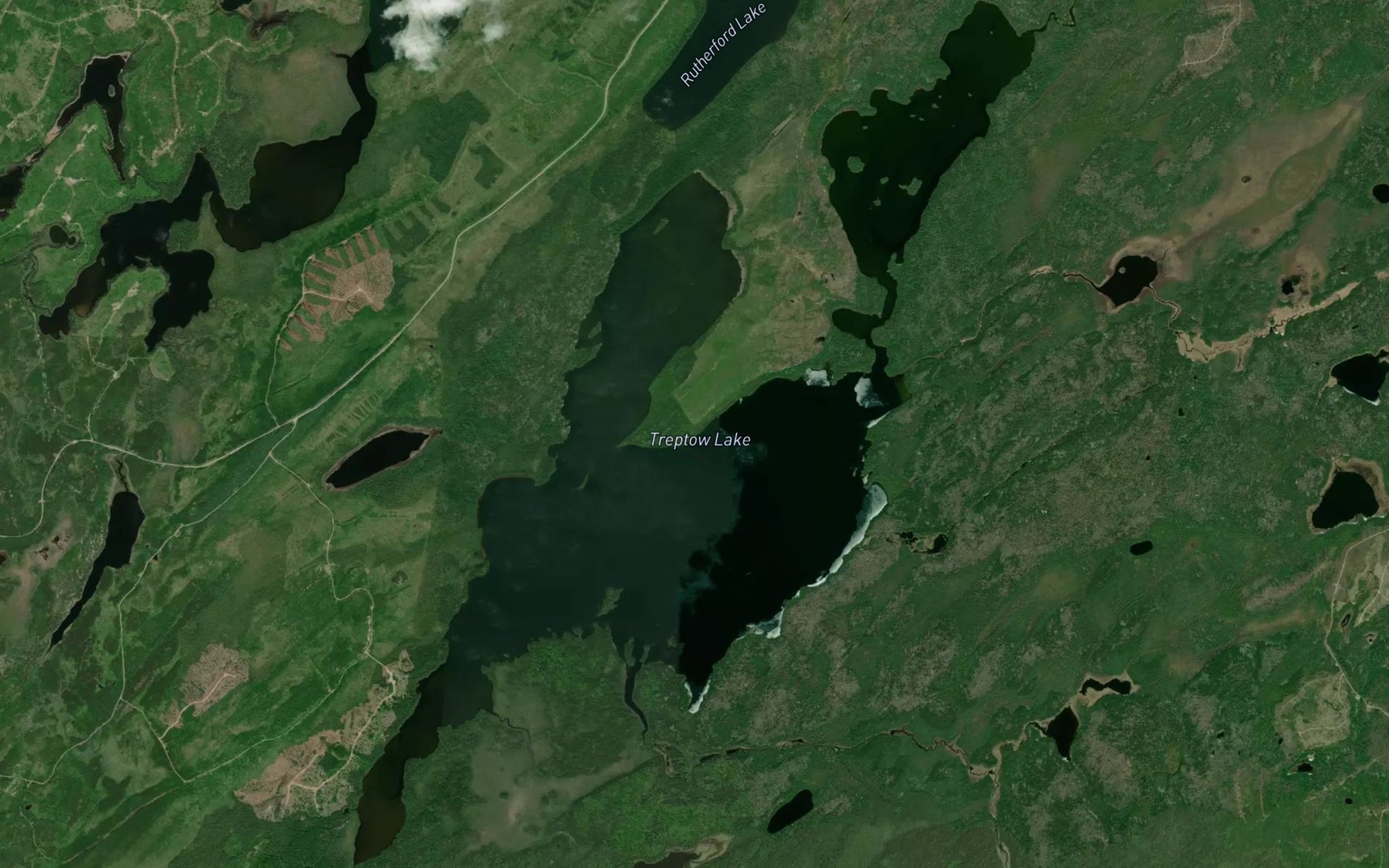 Satellite map of the Treptow Lake
