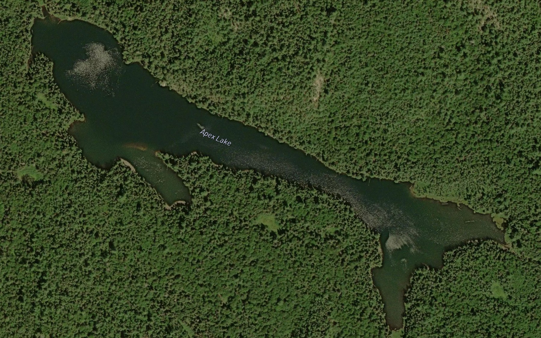 Satellite map of the Apex Lake