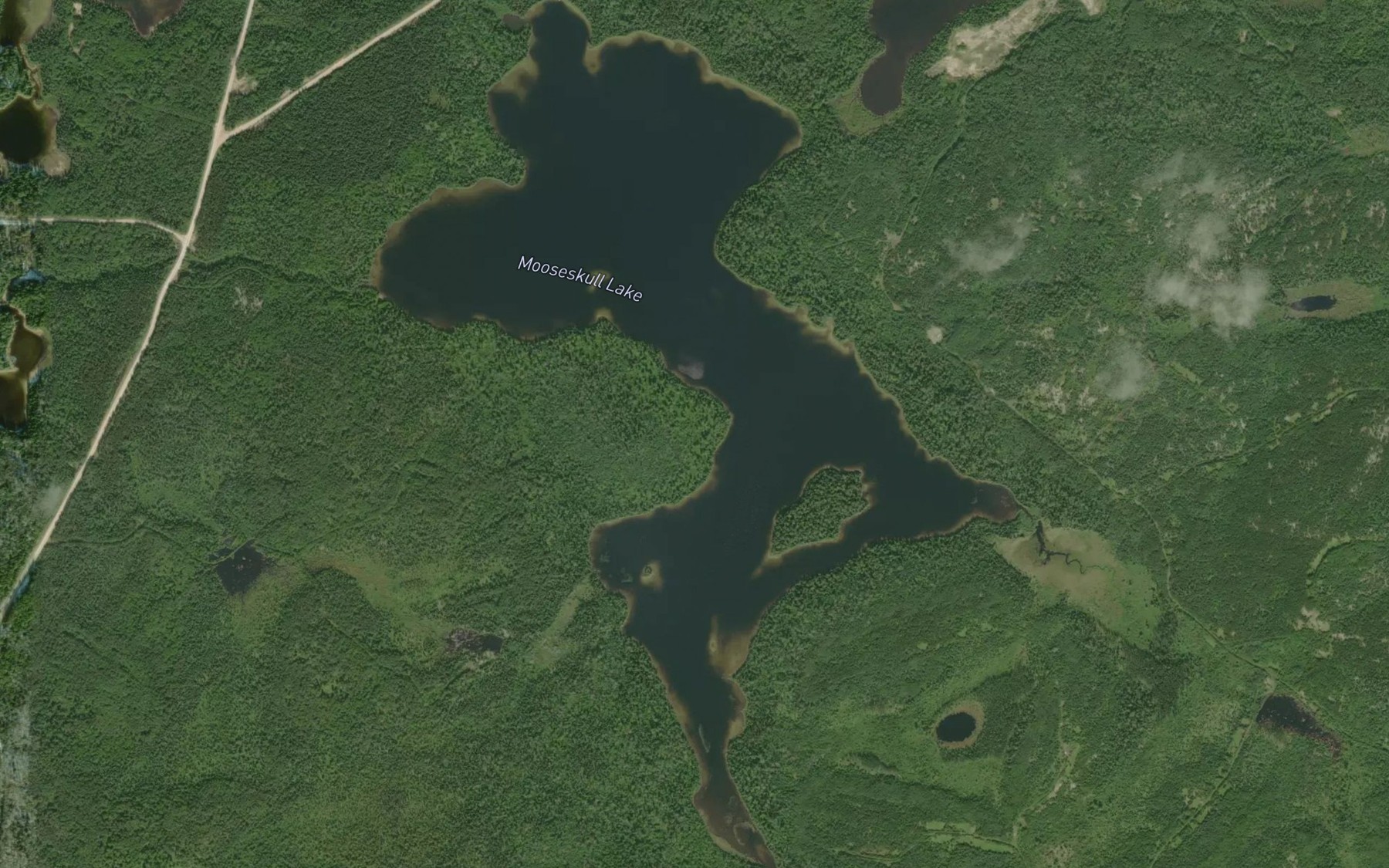 Satellite map of the Mooseskull Lake