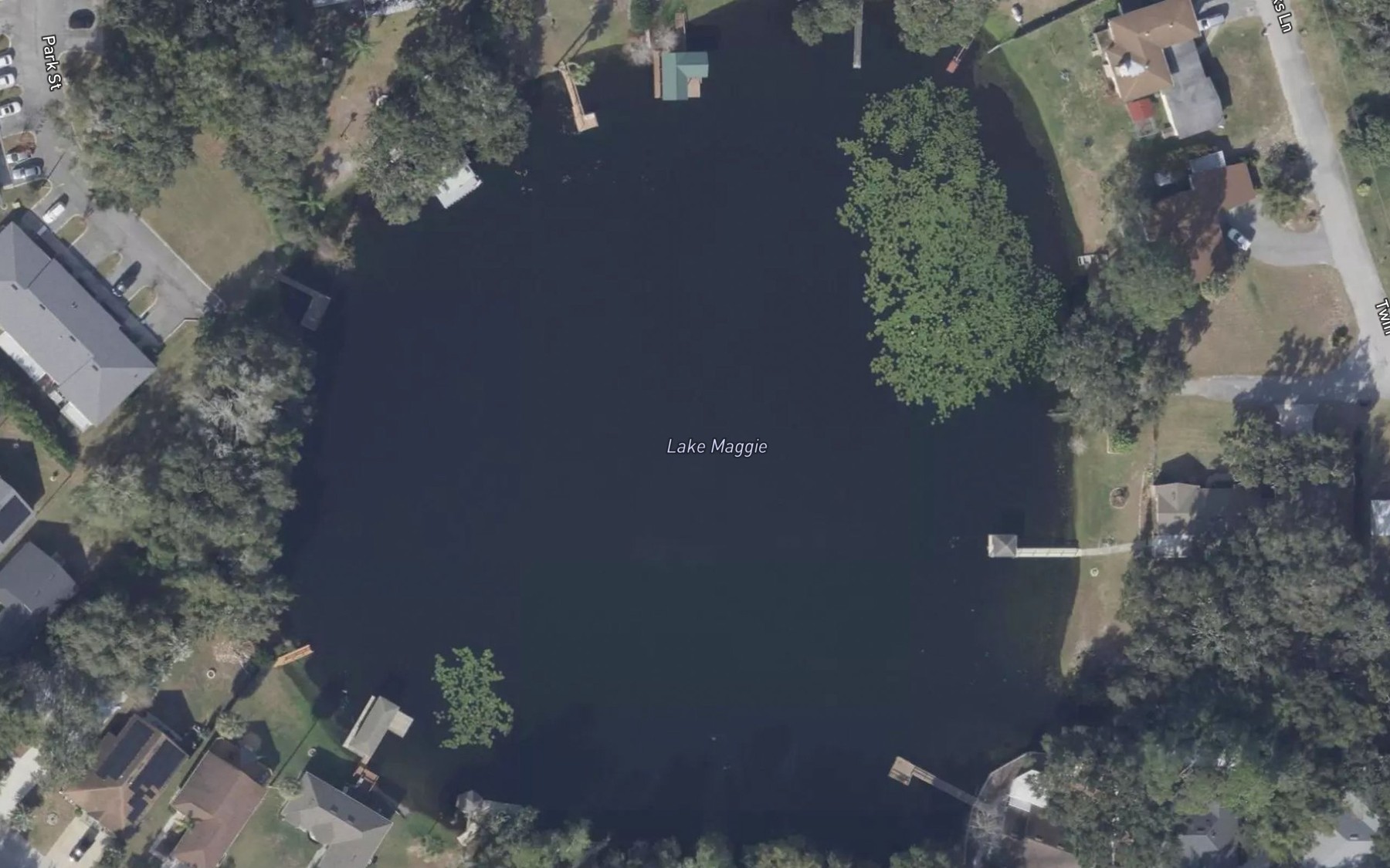 Satellite map of the Lake Maggie