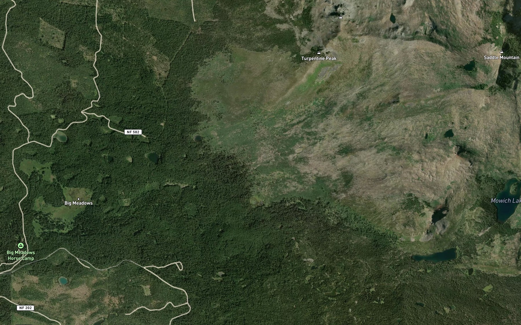 Satellite map of the Green Creek