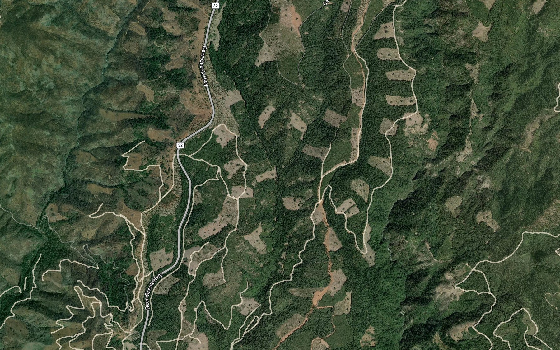 Satellite map of the Cedar Creek