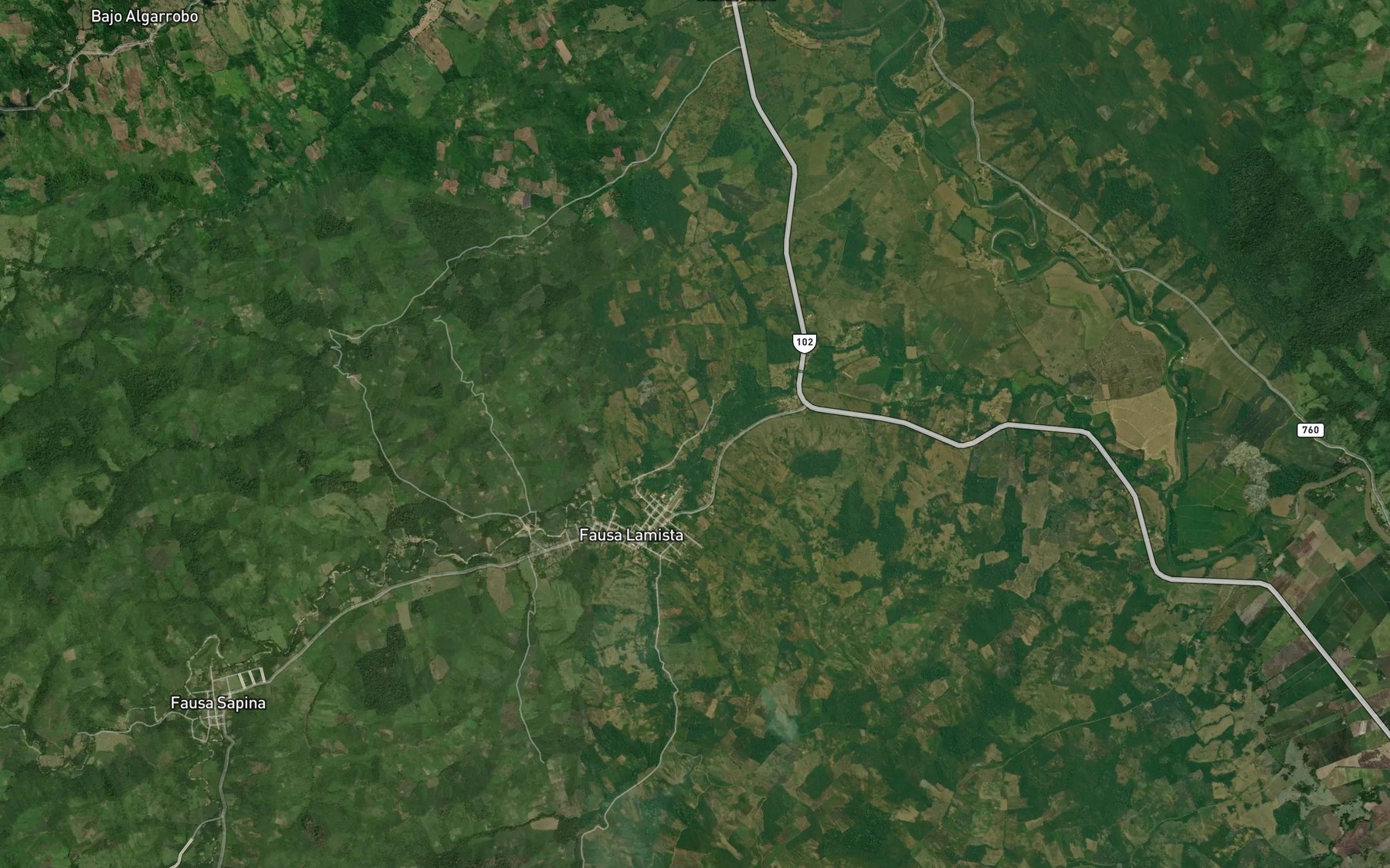 Satellite map of the Quebrada Pumararca