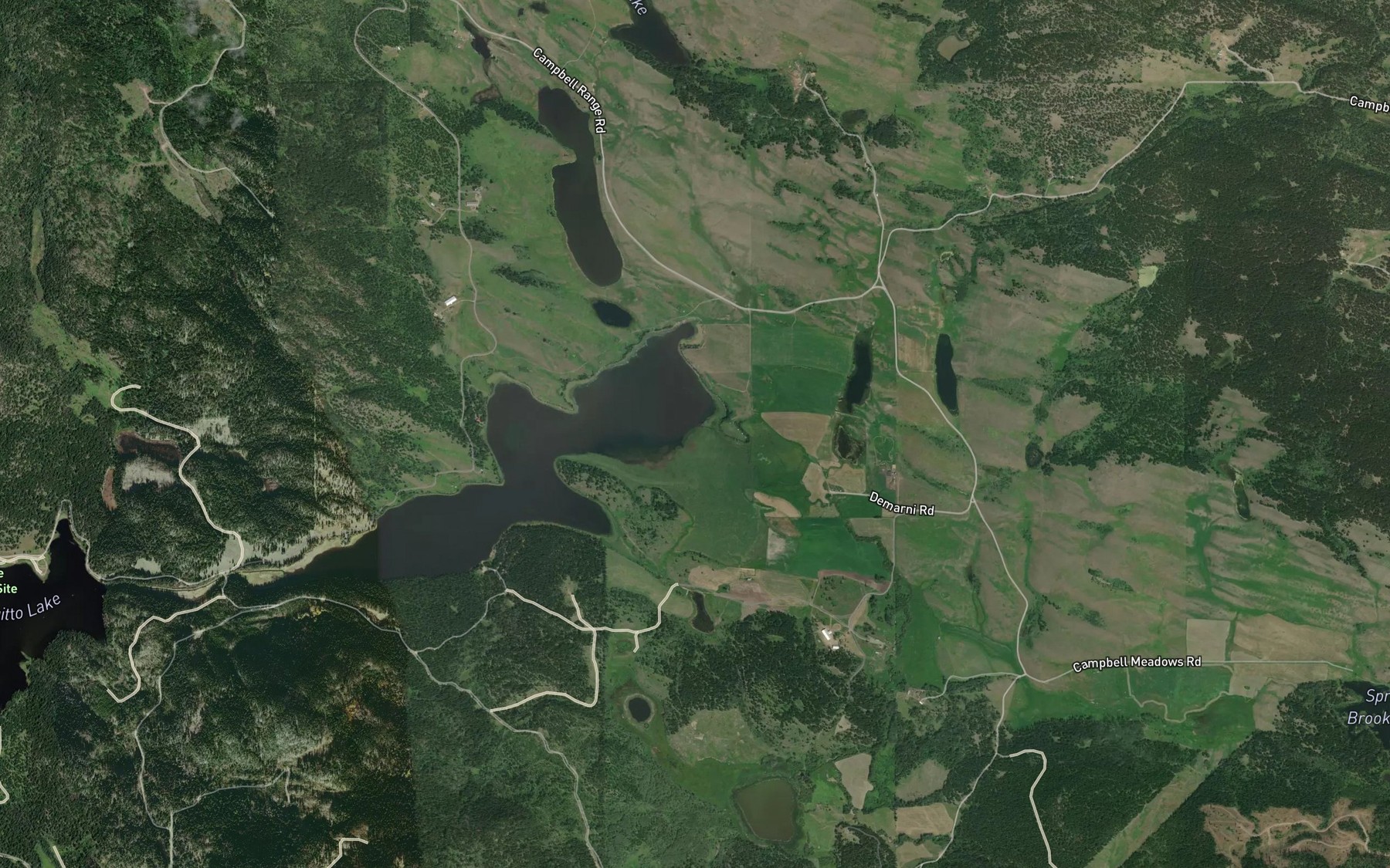 Satellite map of the Woodland Creek