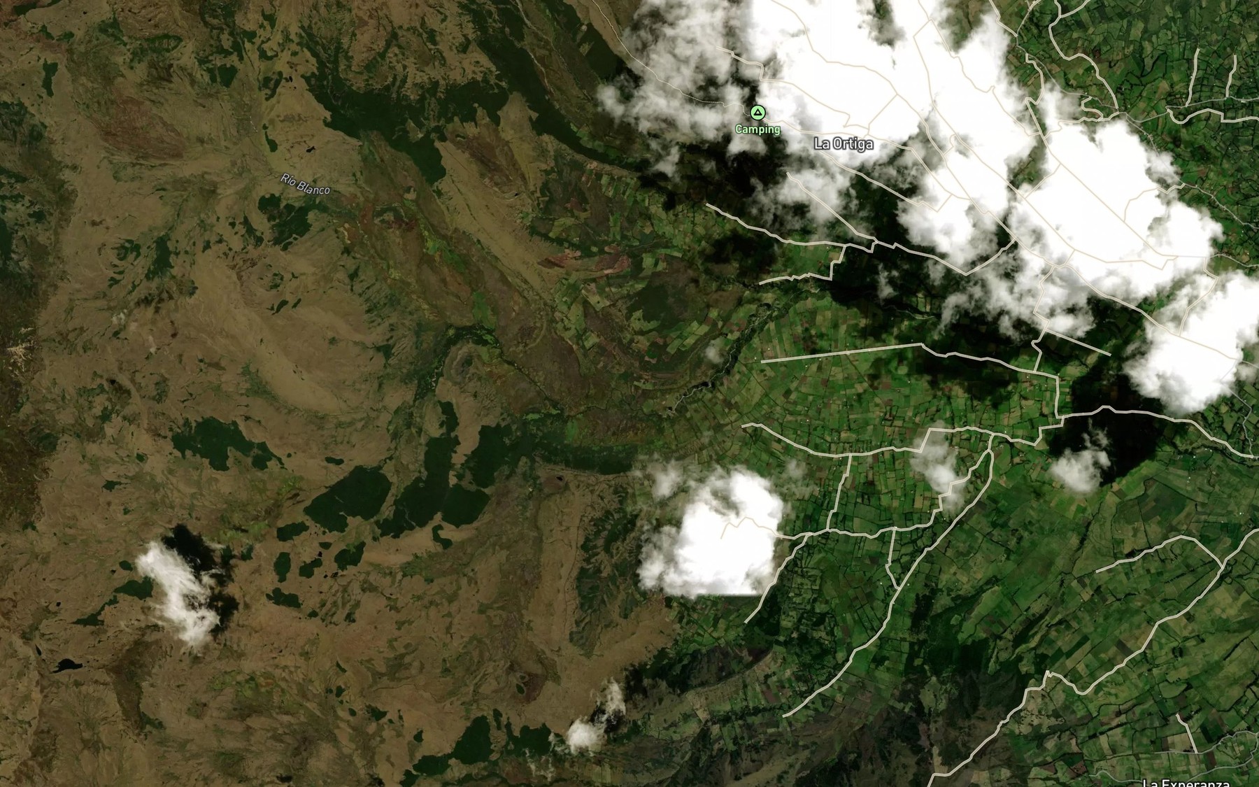 Satellite map of the Quebrada Chingual