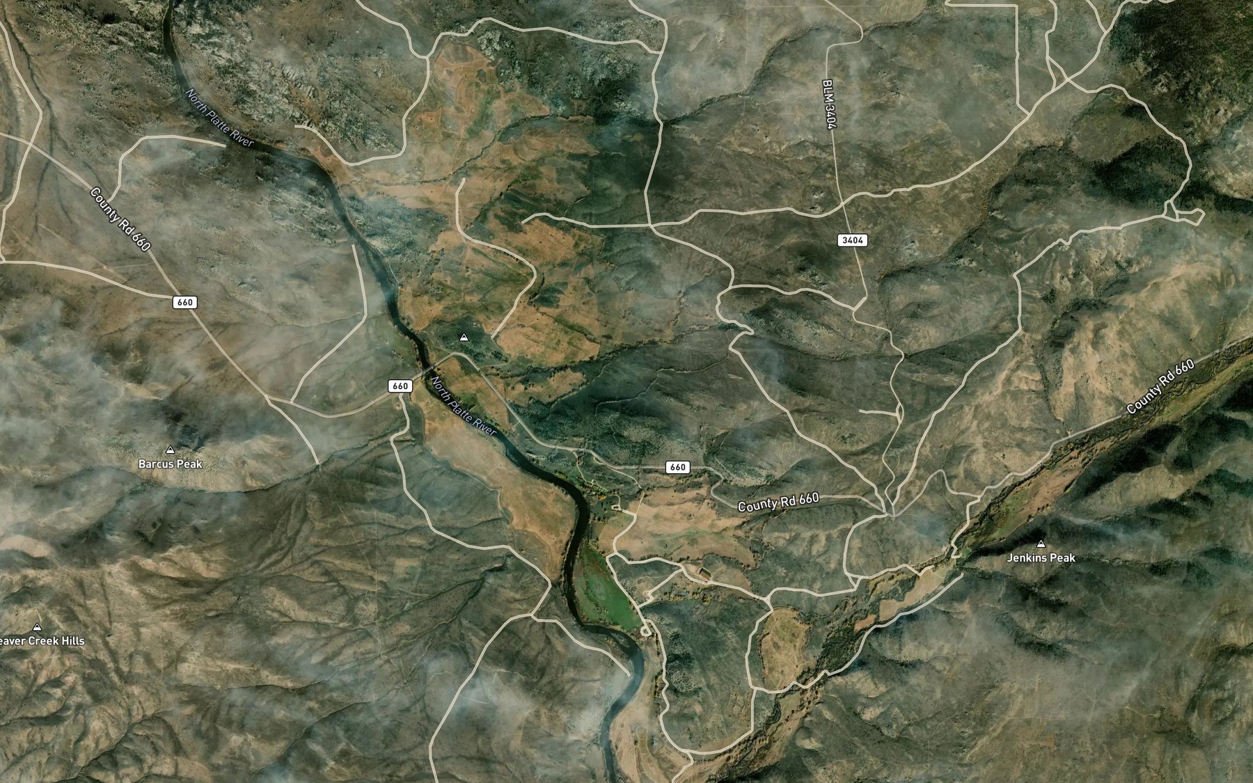Satellite map of the Rocky Point Ditch