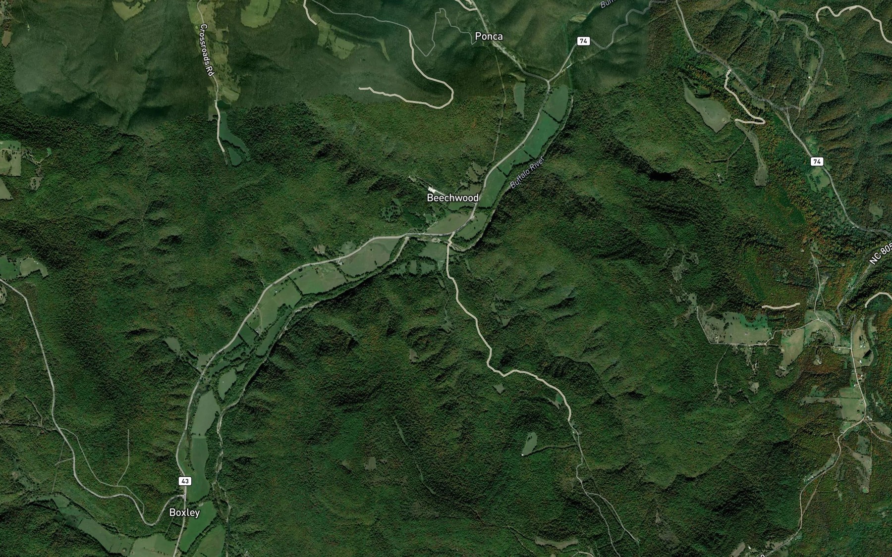 Satellite map of the Dry Creek