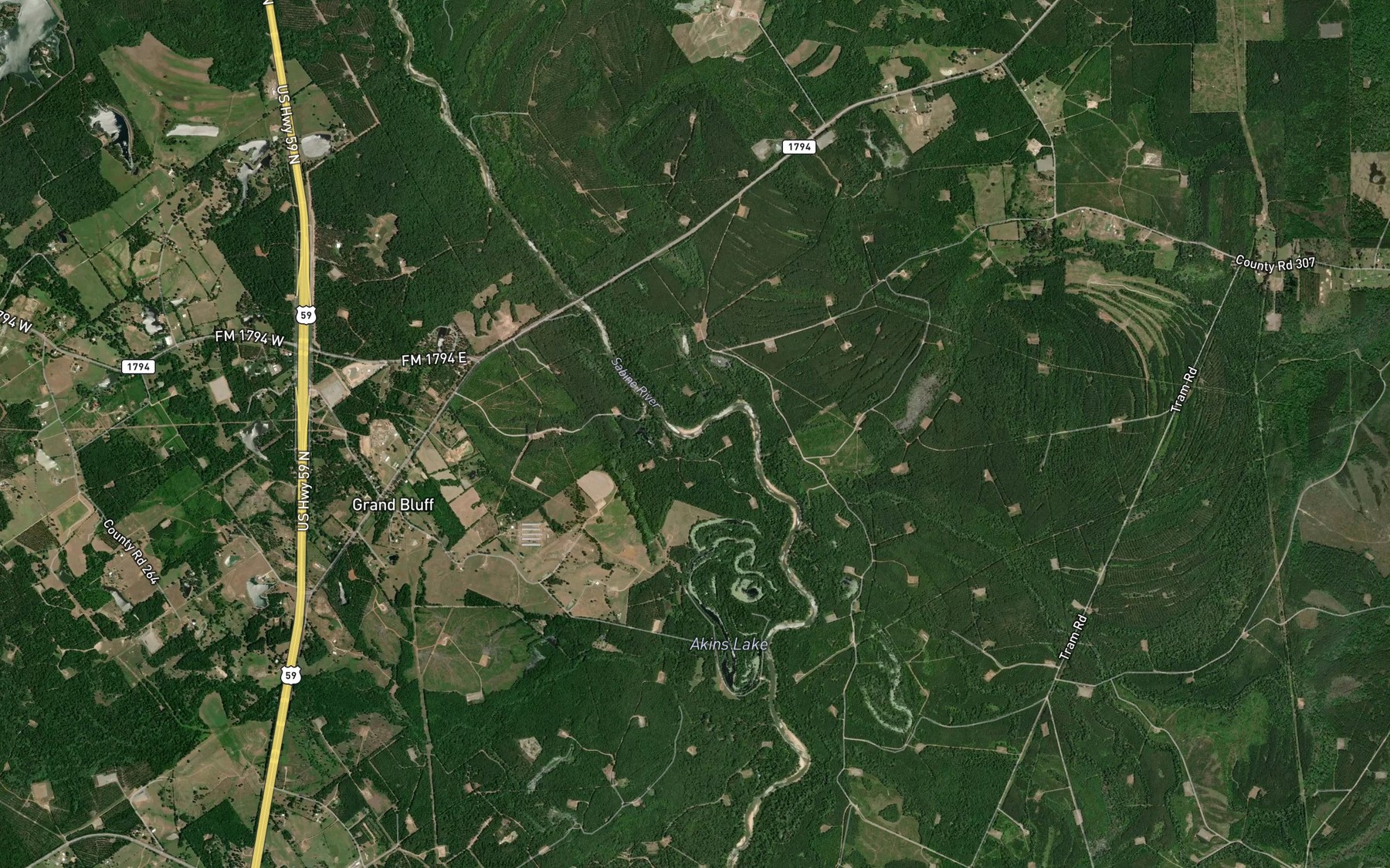 Satellite map of the Basin Lake