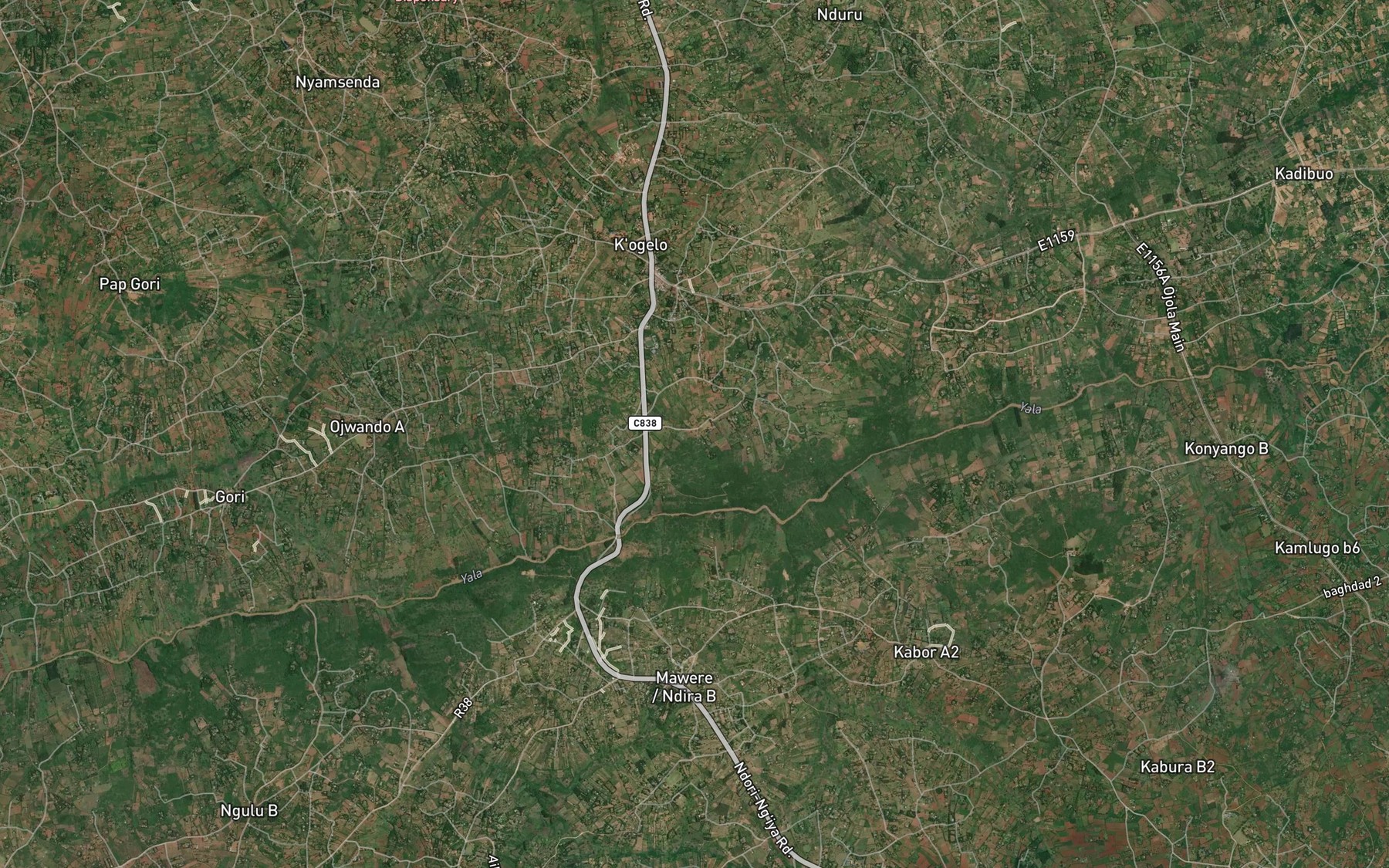 Satellite map of the Nyabenge