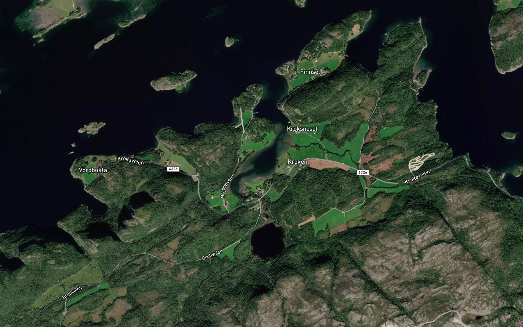 Satellite map of the Kroksvagen