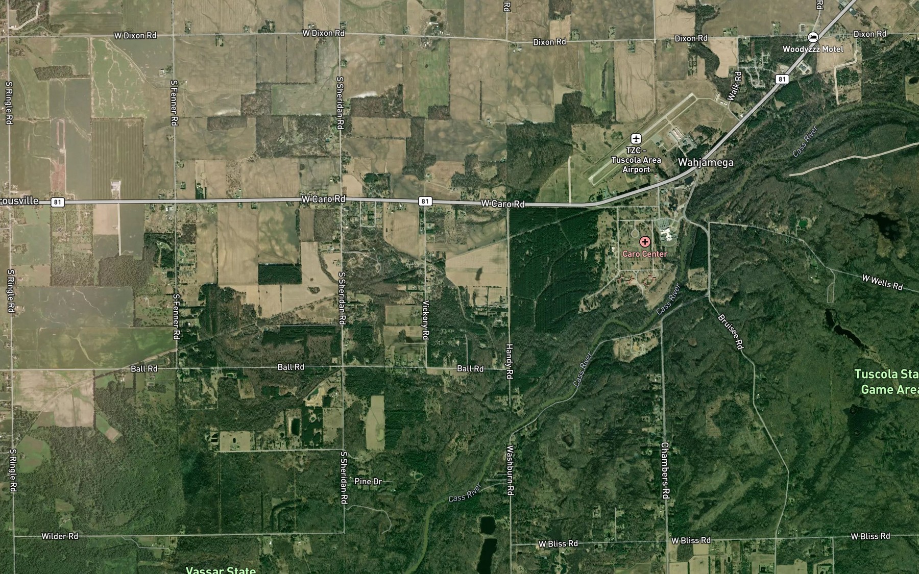 Satellite map of the Coleman Drain