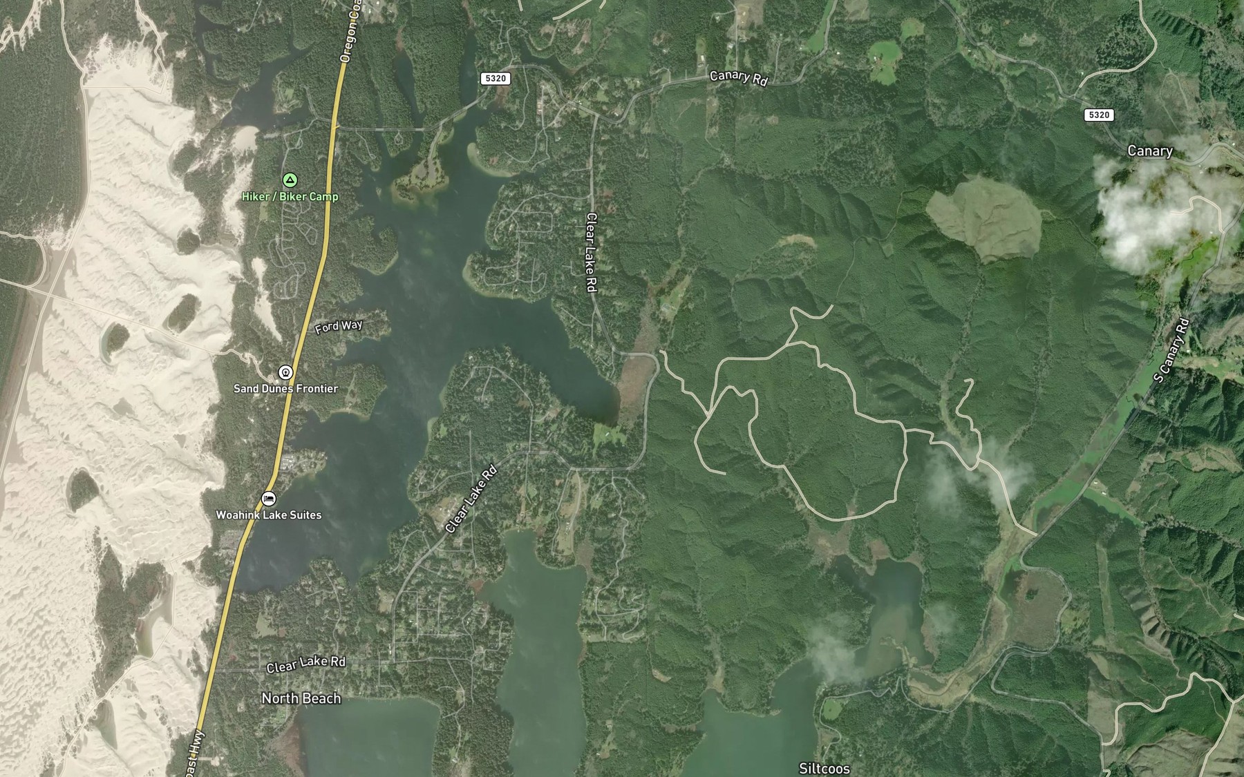 Satellite map of the Miller Creek