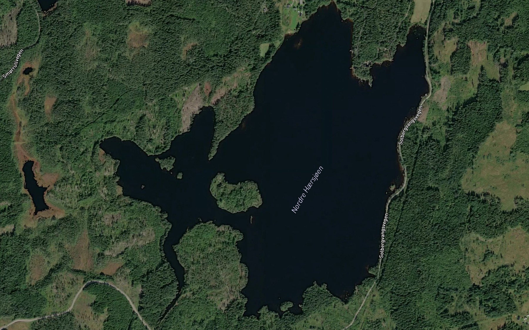 Satellite map of the Nordre Haersjoen