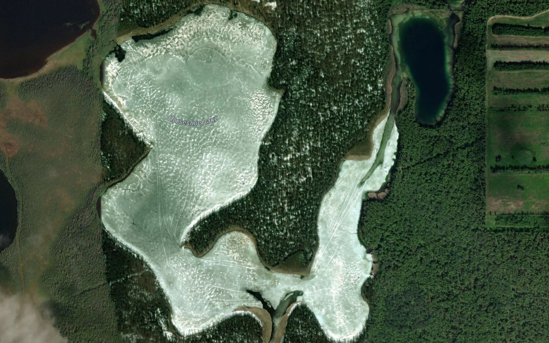 Satellite map of the Horseshoe Lake