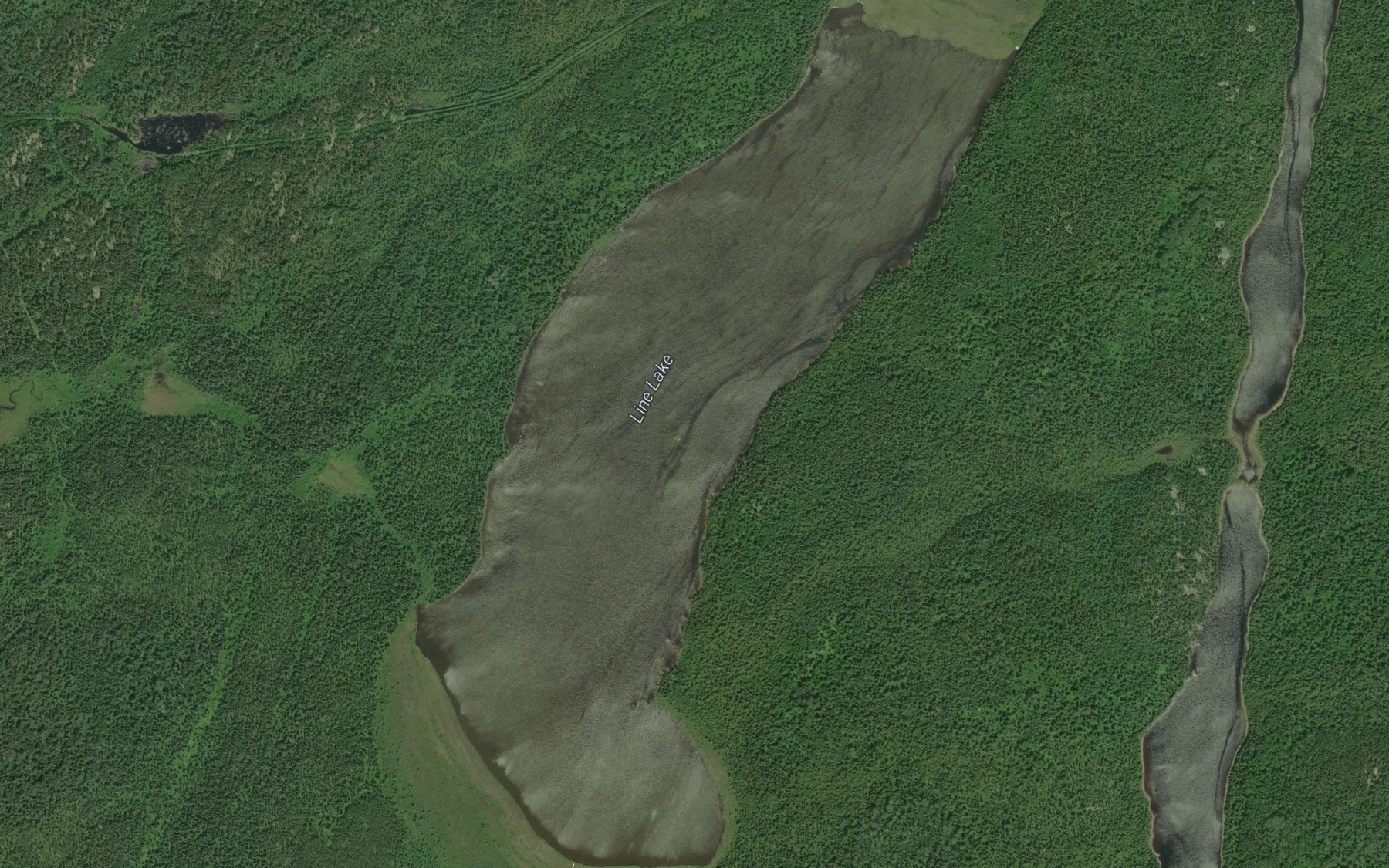 Satellite map of the Line Lake