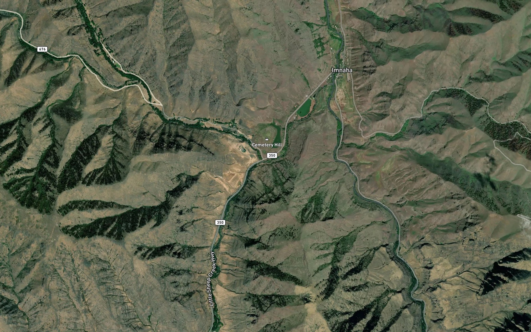 Satellite map of the Trail Creek
