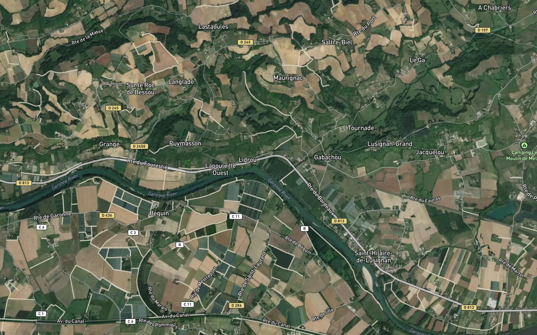 Satellite map of the Ruisseau de Saint-Martin