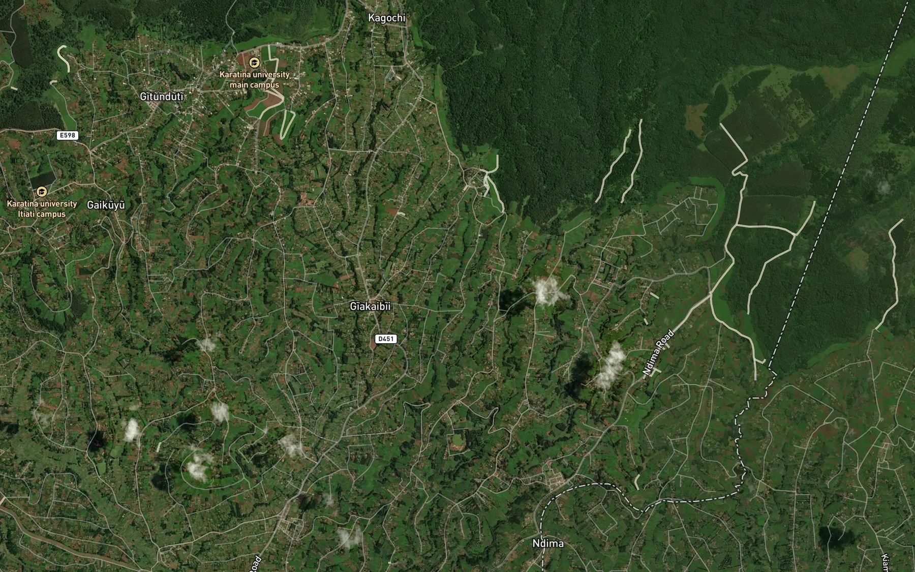 Satellite map of the Kahuhi