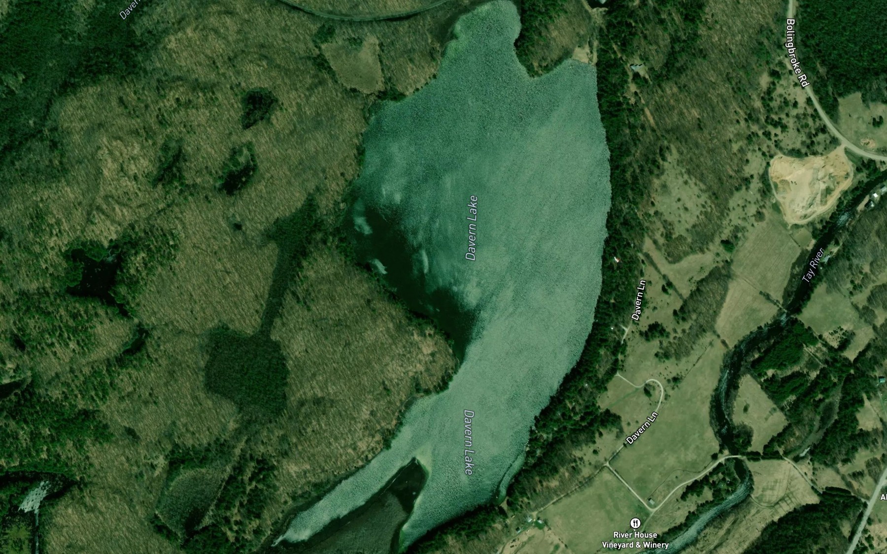 Satellite map of the Davern Lake