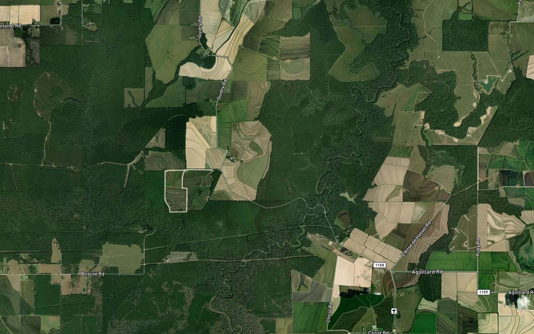 Satellite map of the Fruge Lake (historical)