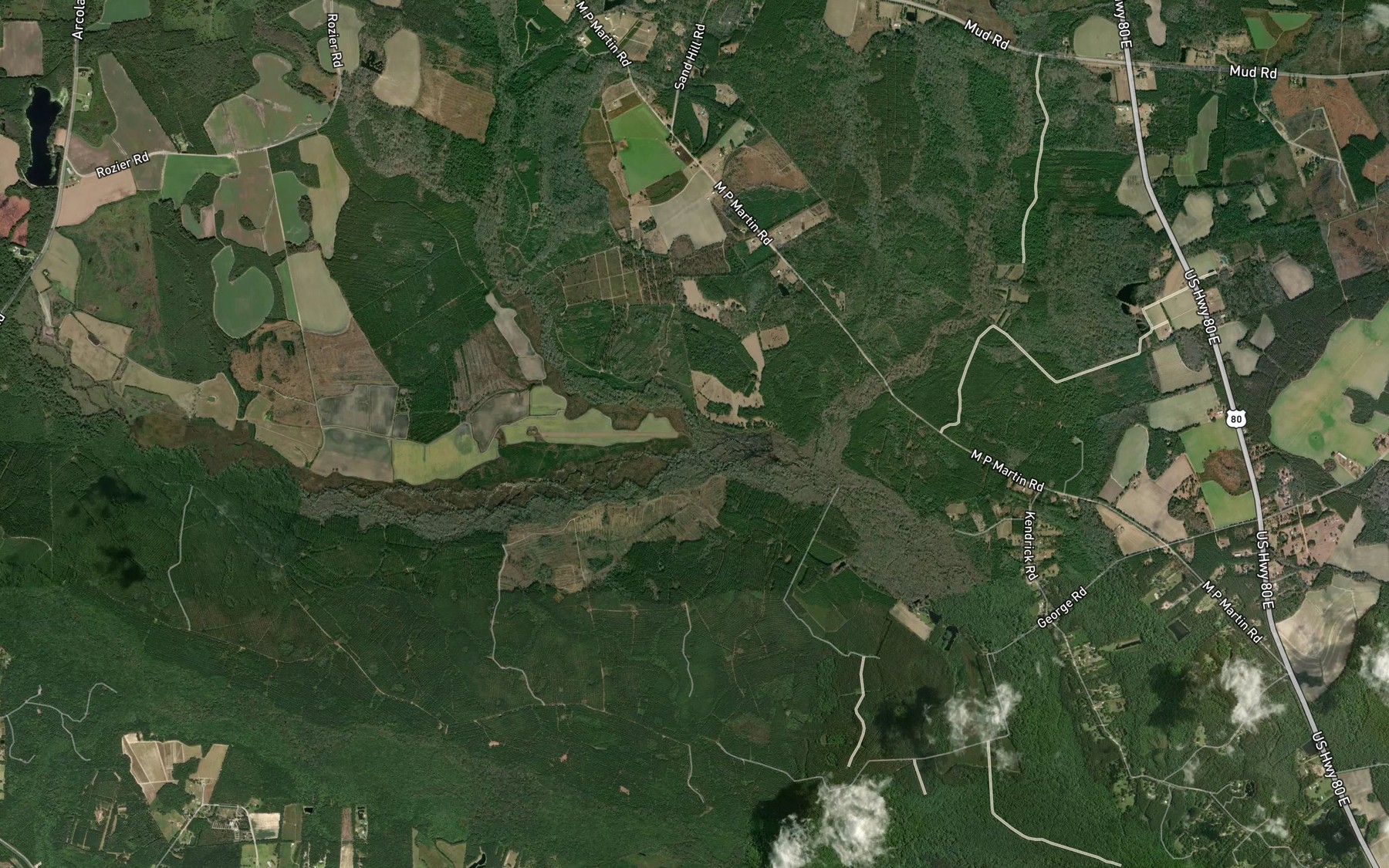 Satellite map of the Iric Branch