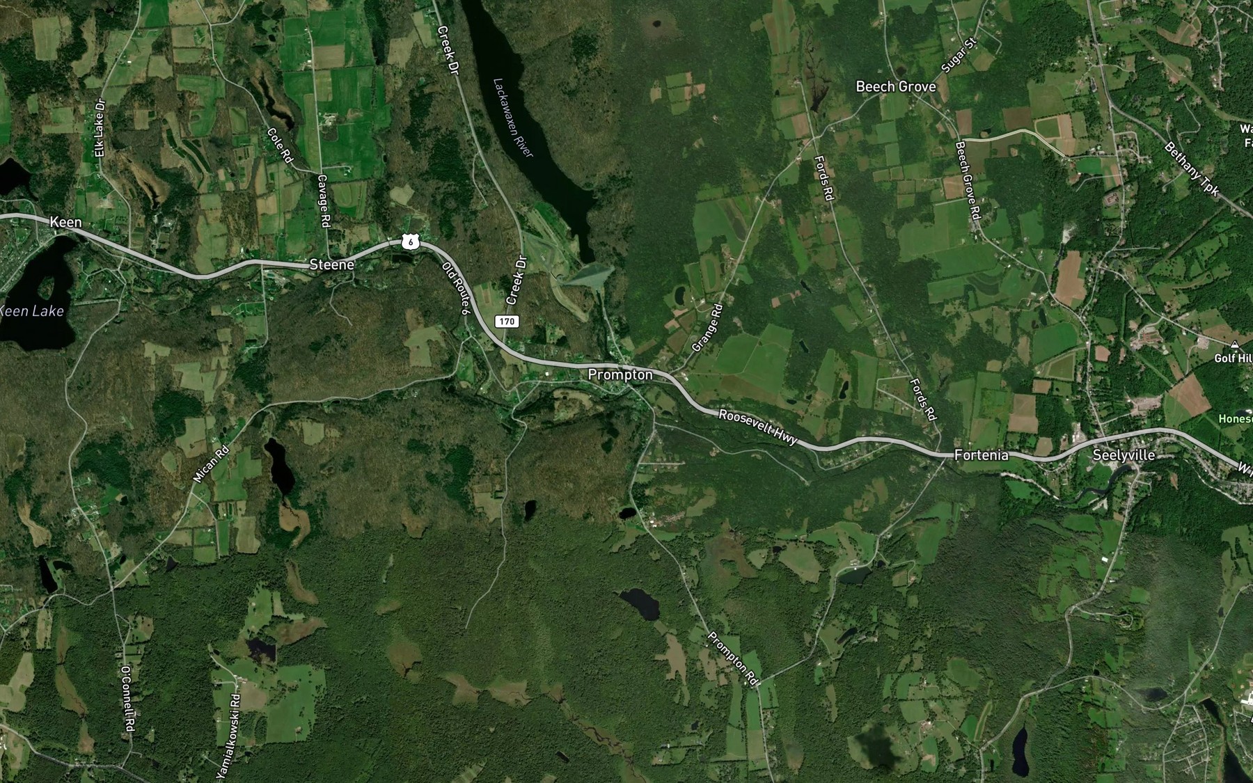 Satellite map of the West Branch Lackawaxen River