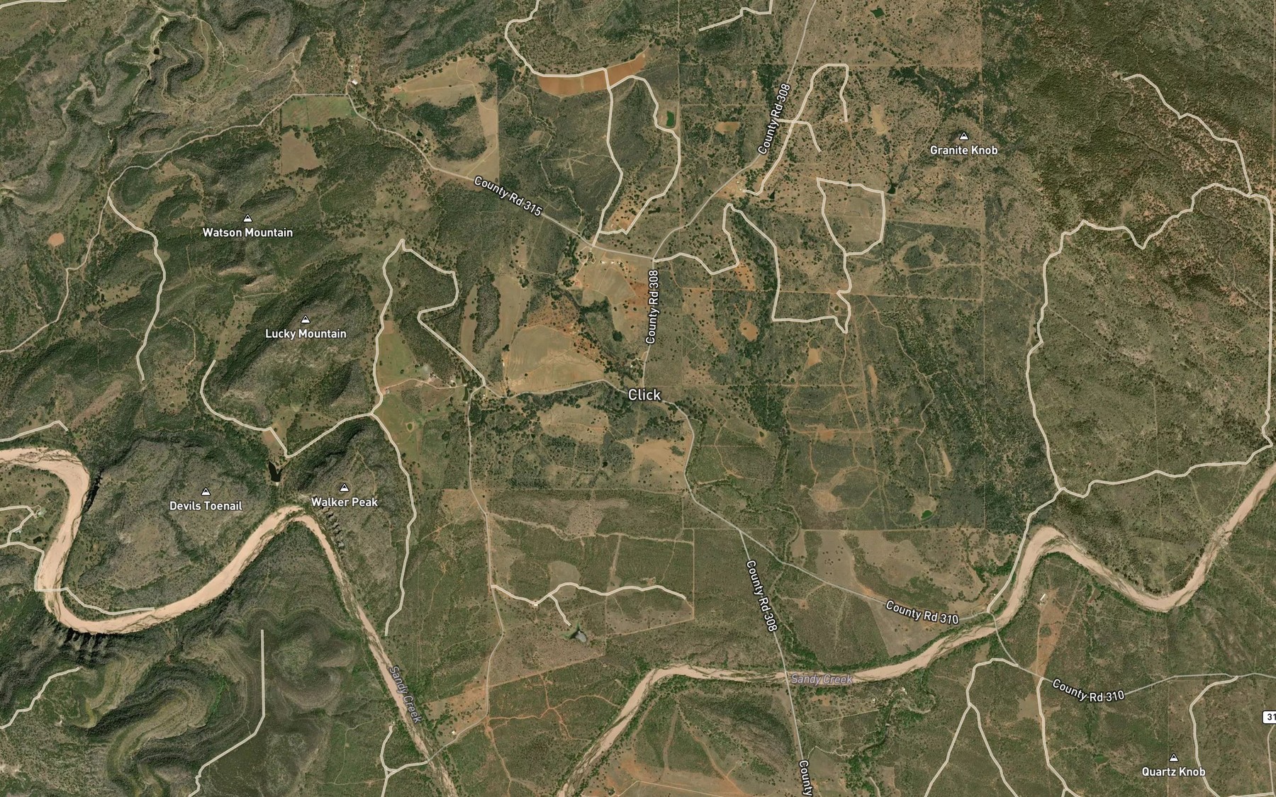 Satellite map of the Spring Branch