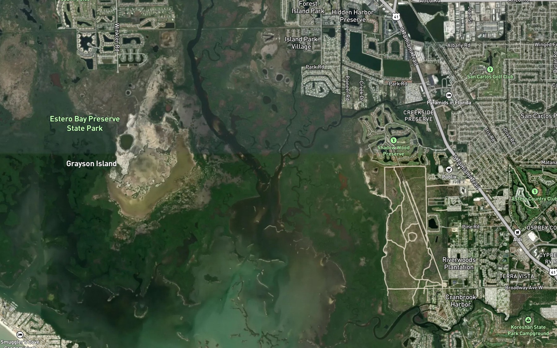 Satellite map of the Mullock Creek