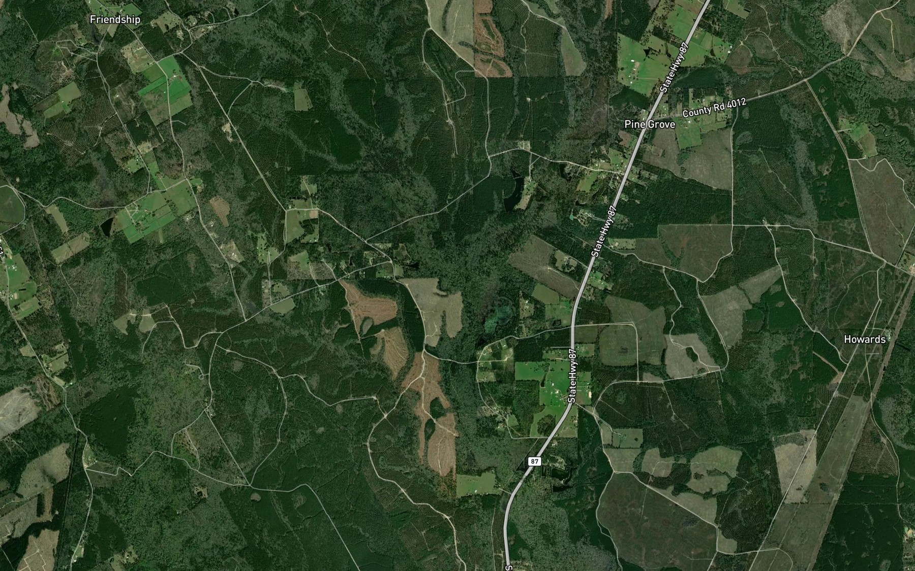 Satellite map of the West Branch White Oak Creek