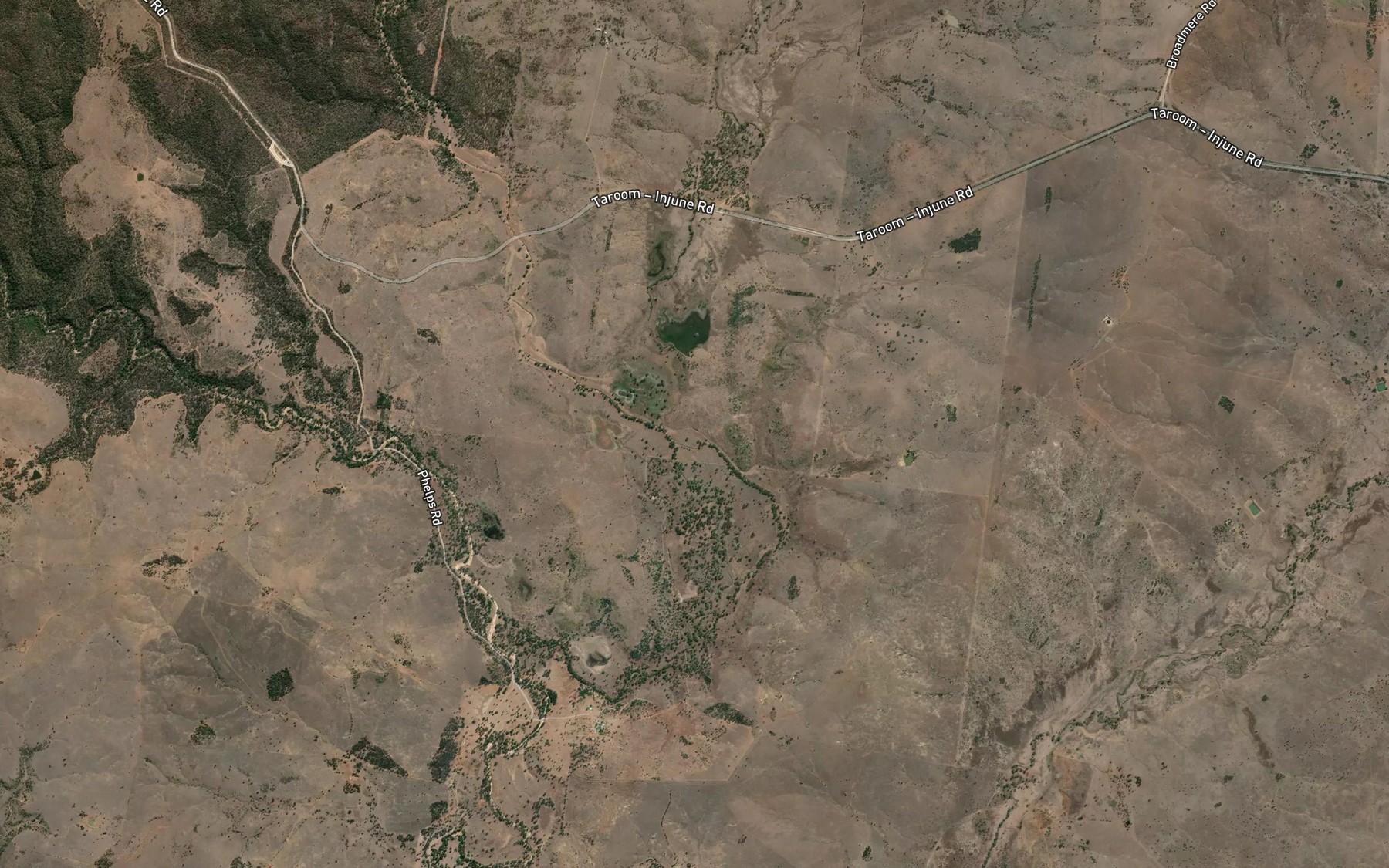 Satellite map of the Broken Creek