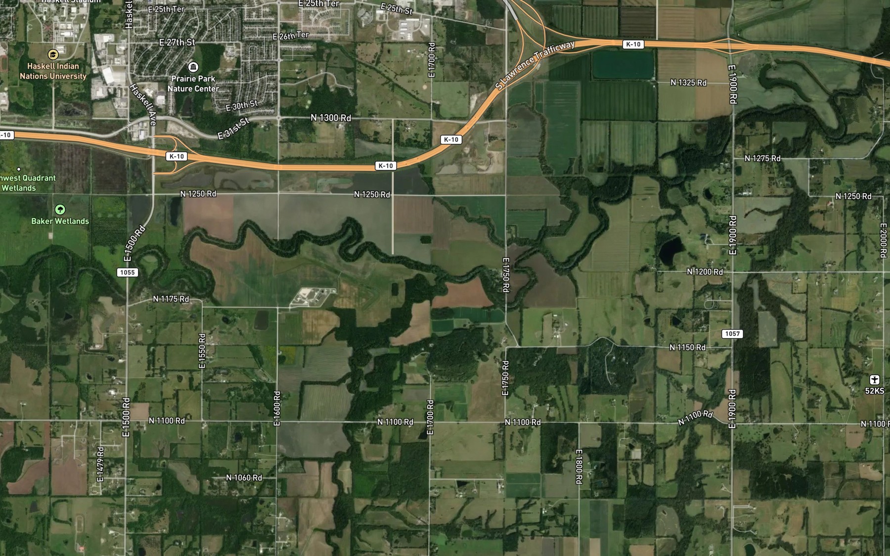 Satellite map of the Coal Creek