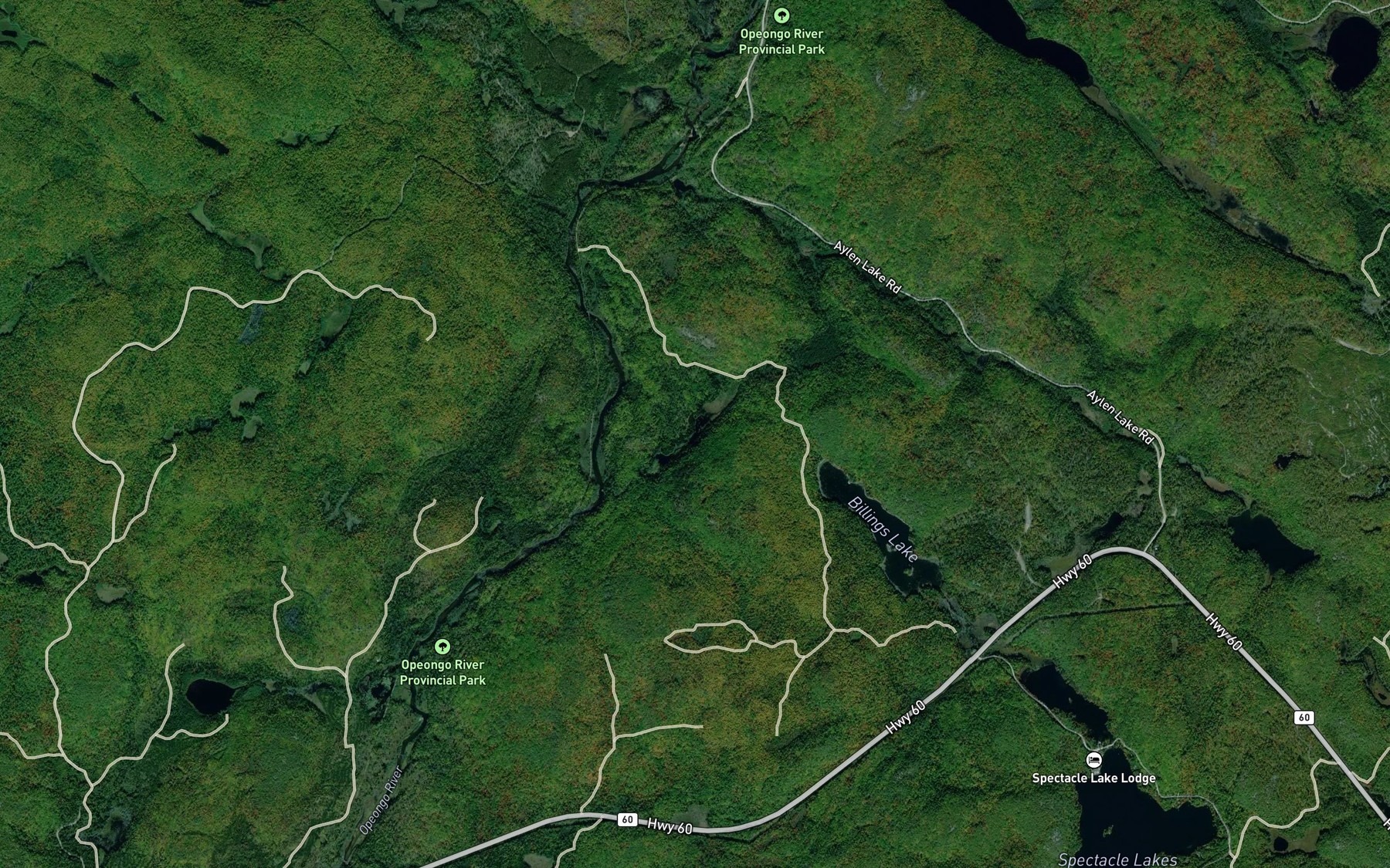 Satellite map of the Laycocks Lake