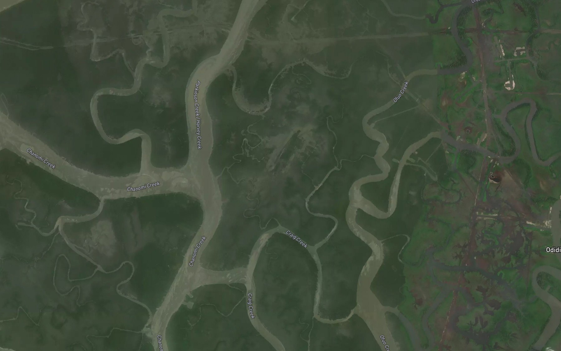 Satellite map of the Elder Creek