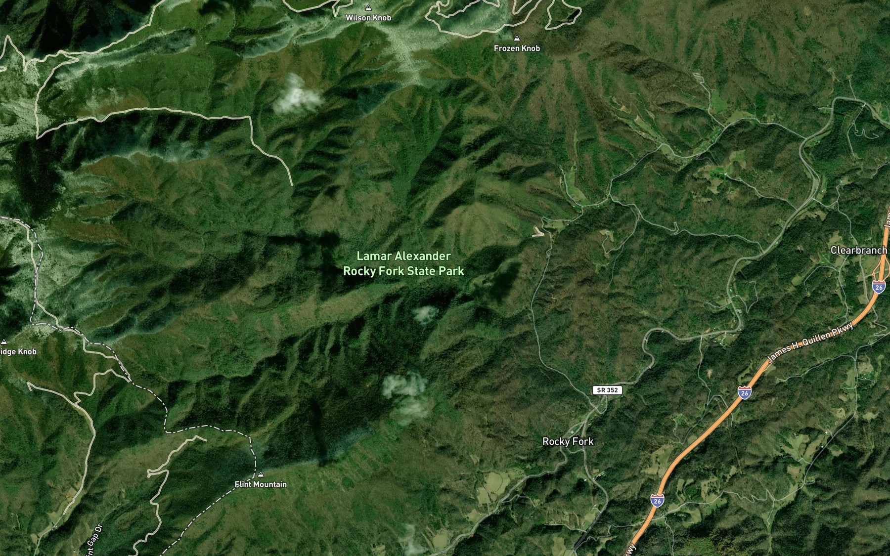 Satellite map of the Long Branch