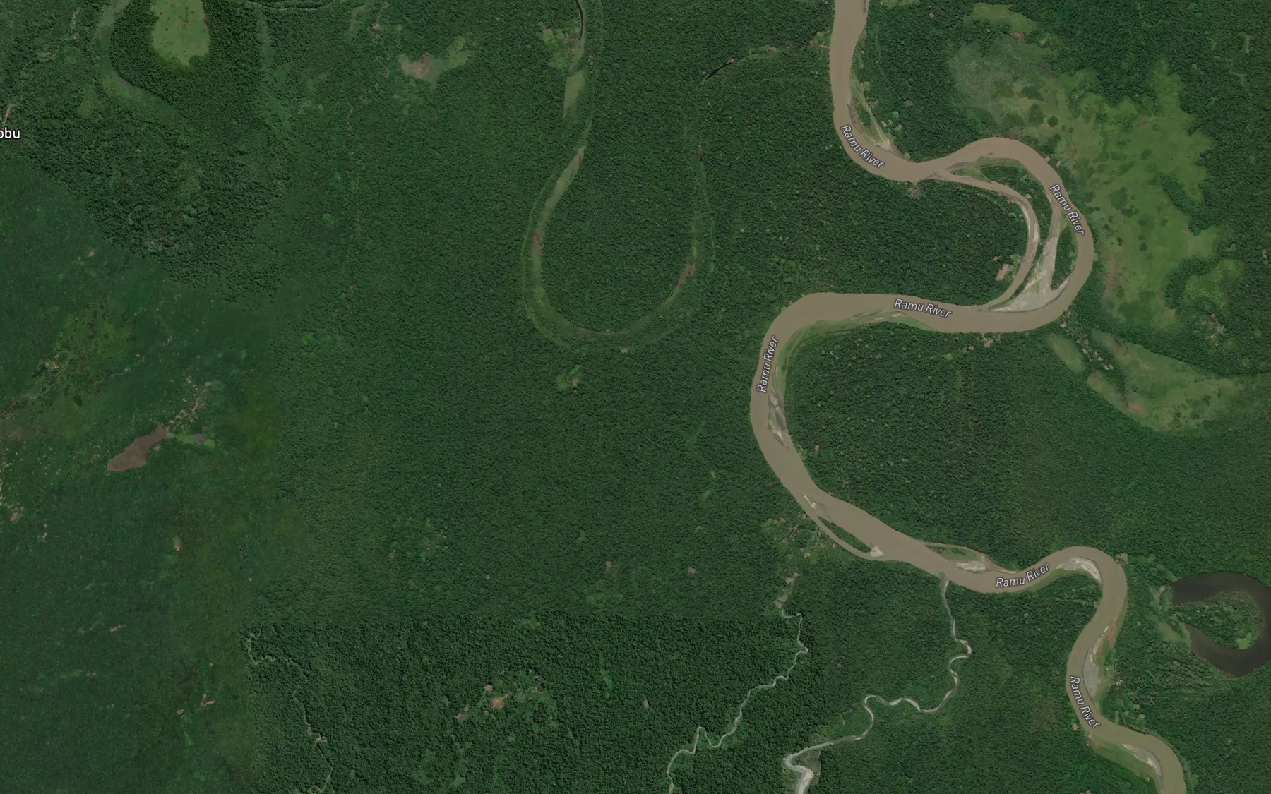 Satellite map of the Wamin River