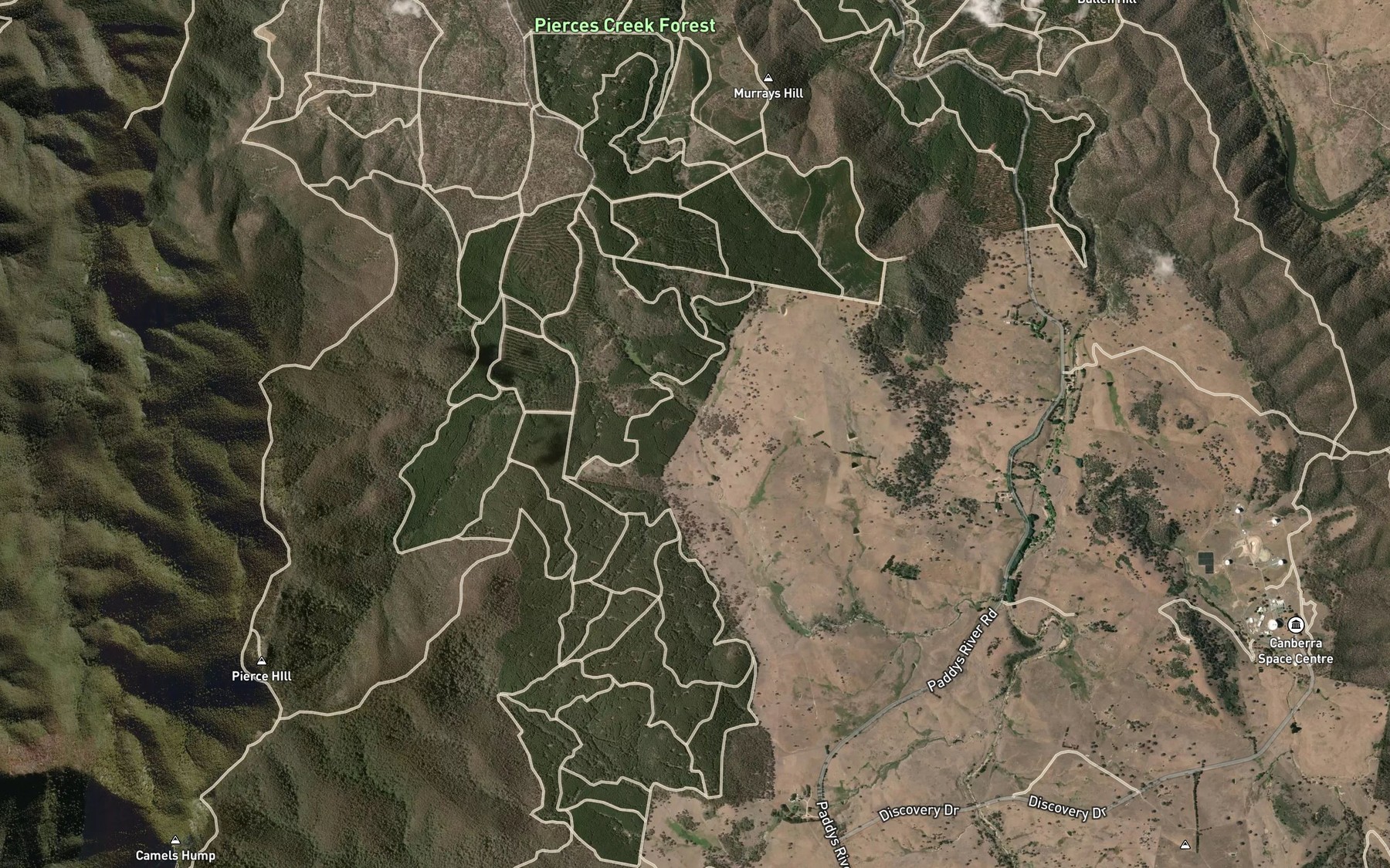 Satellite map of the Oakey Creek