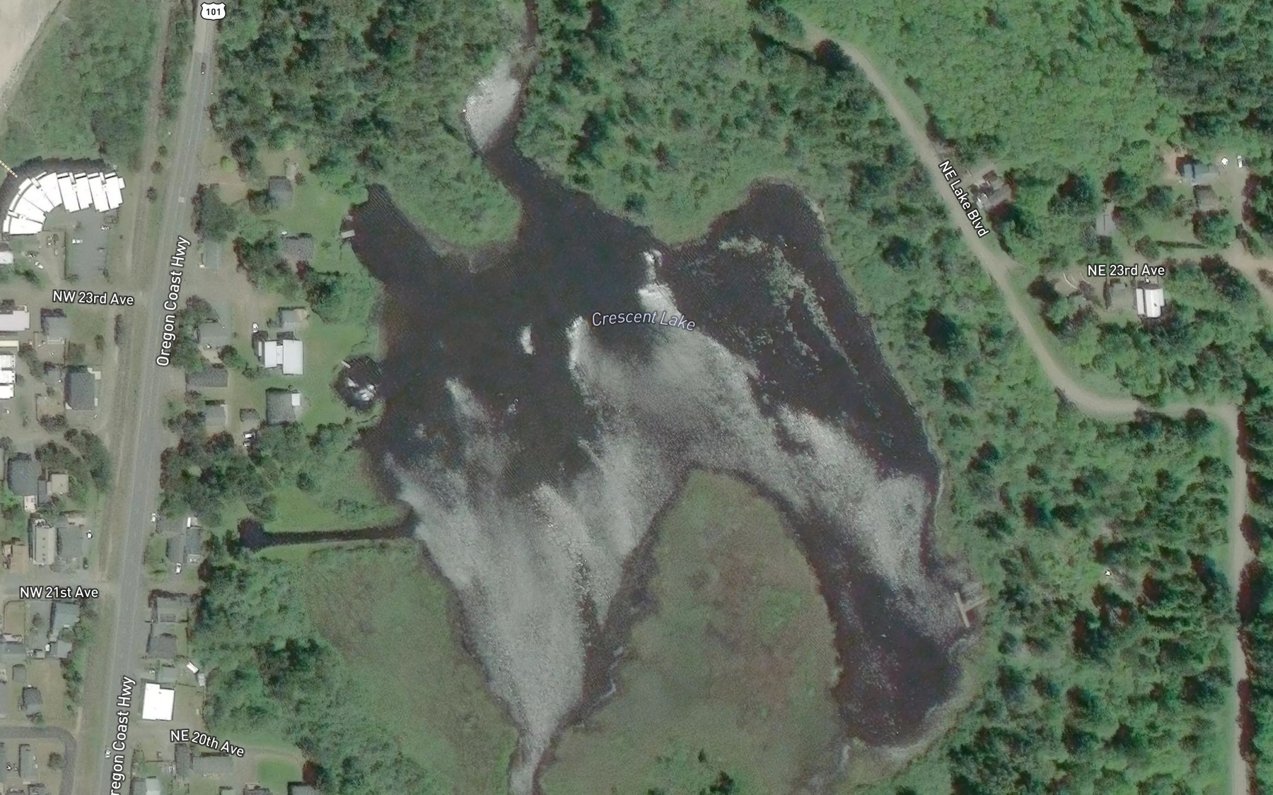 Satellite map of the Crescent Lake