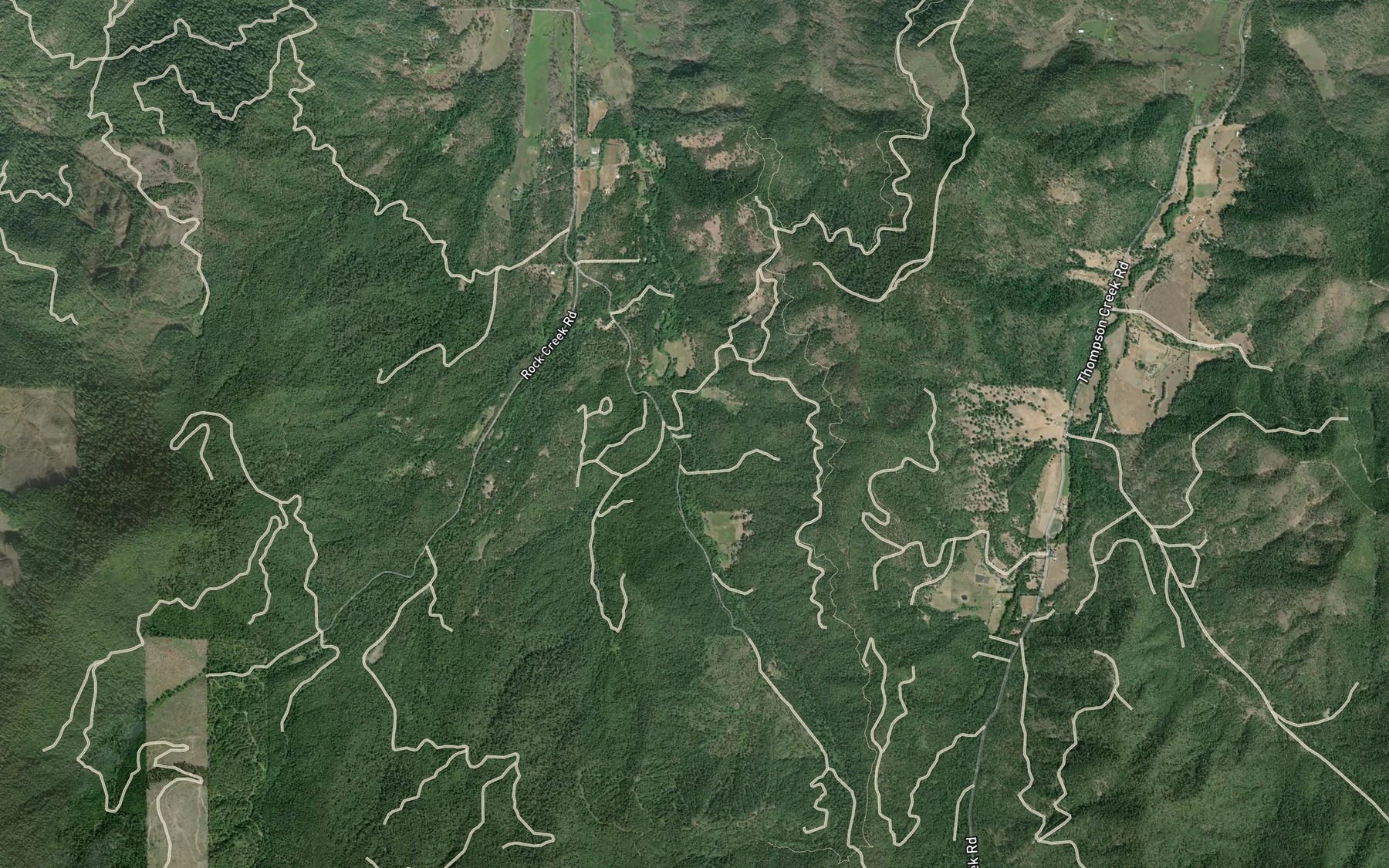 Satellite map of the Glade Fork