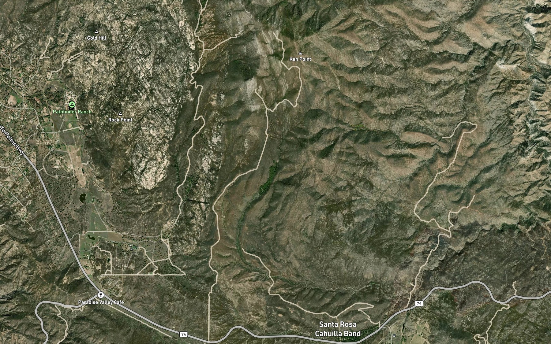 Satellite map of the Bull Canyon Spring