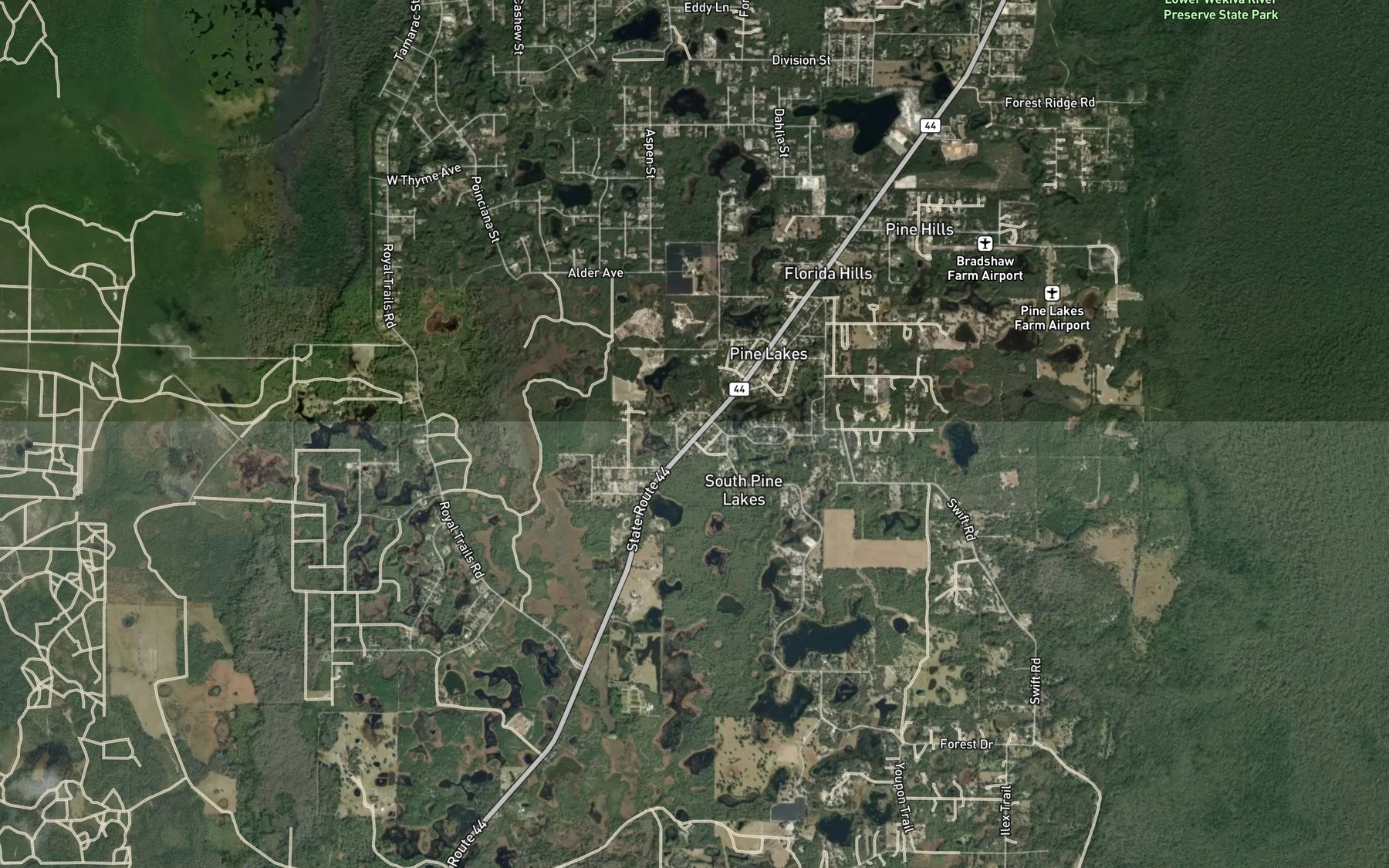 Satellite map of the Benton Lake