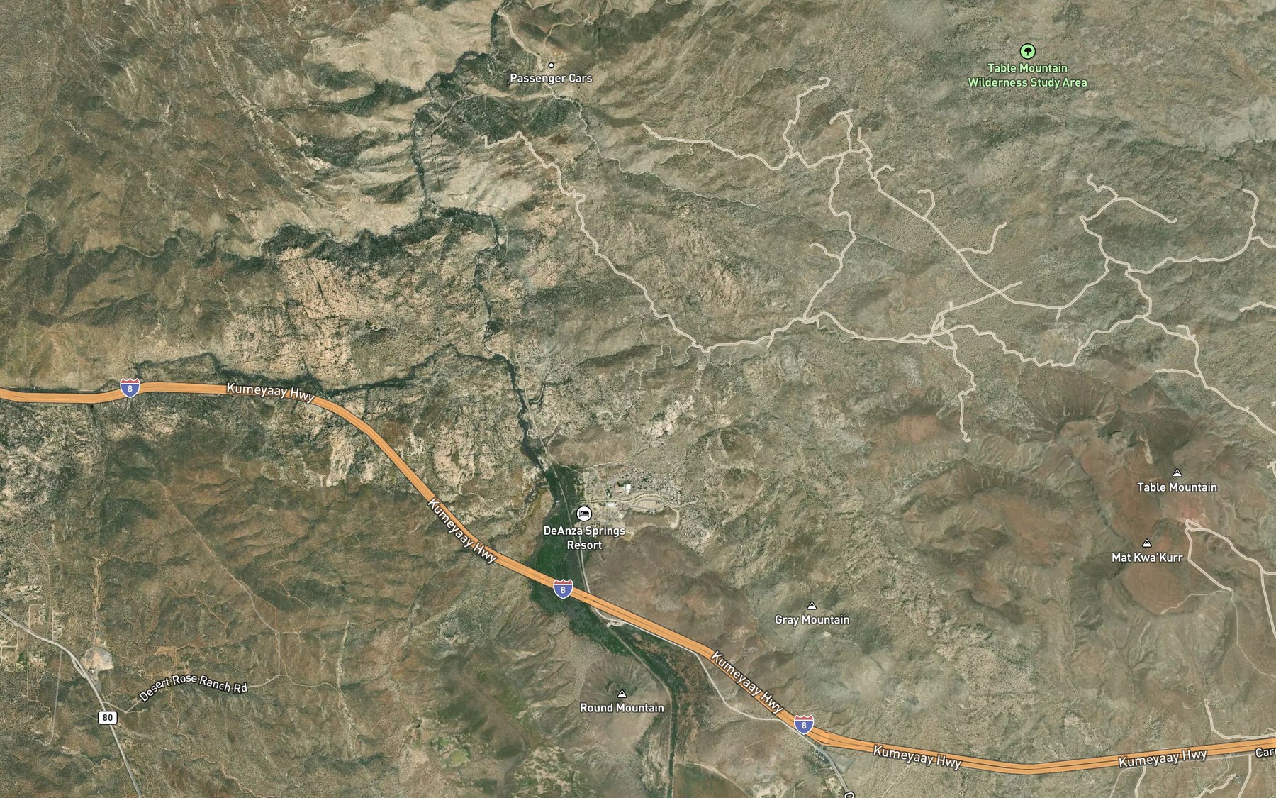 Satellite map of the Lone Tiger Spring